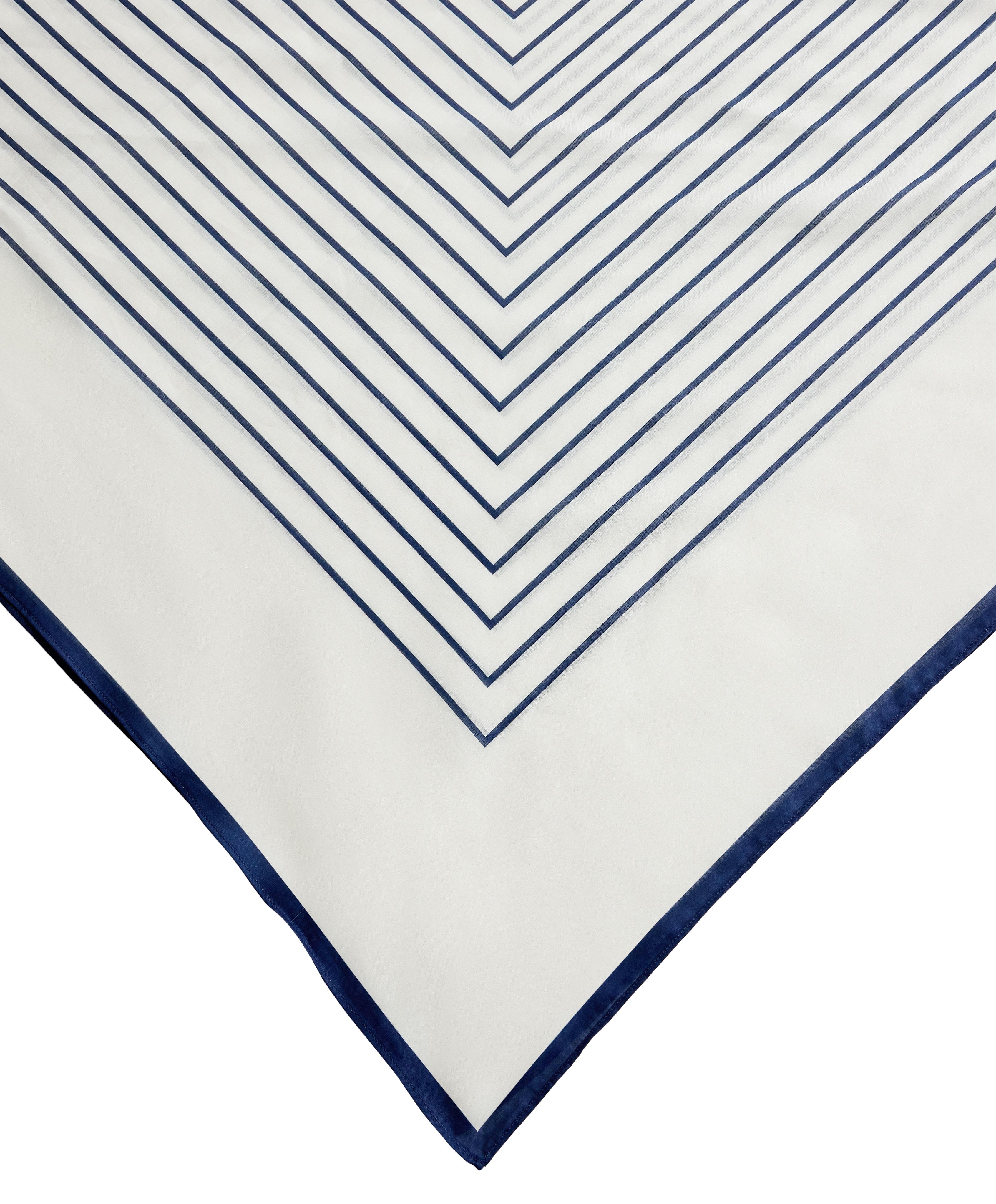 100% cotton stripe scarf — NAVY BLUE