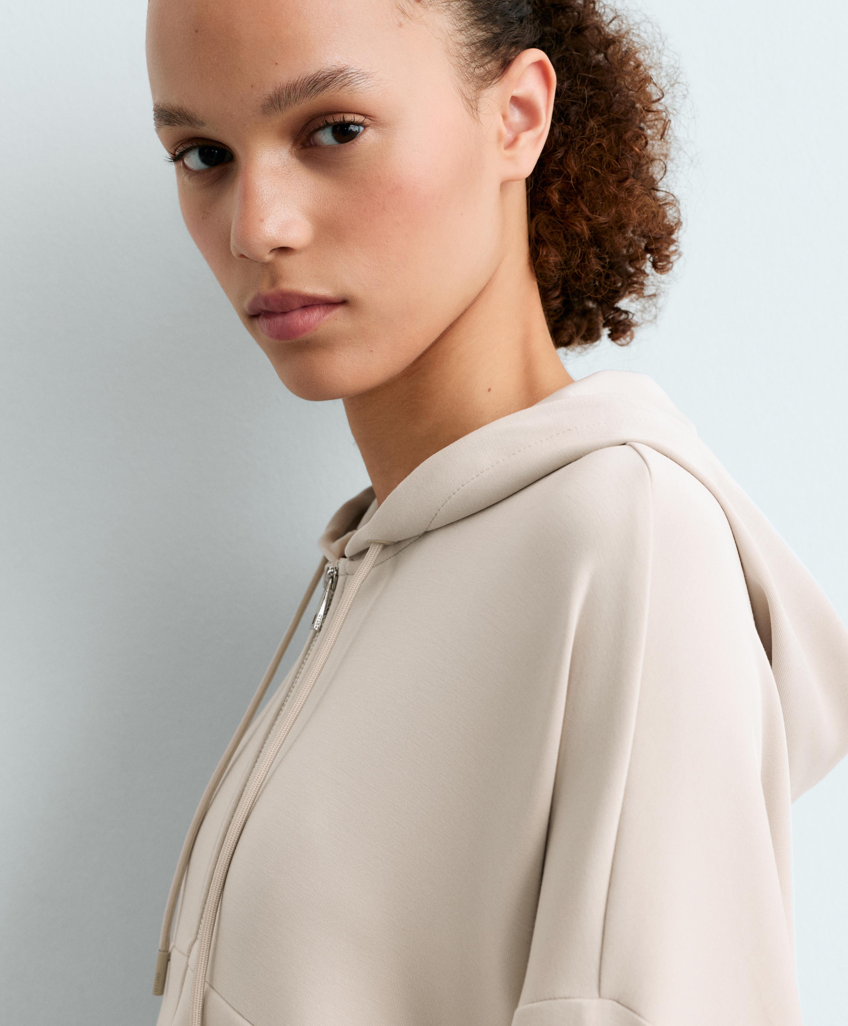Soft-touch jacket with modal — PALE MINK