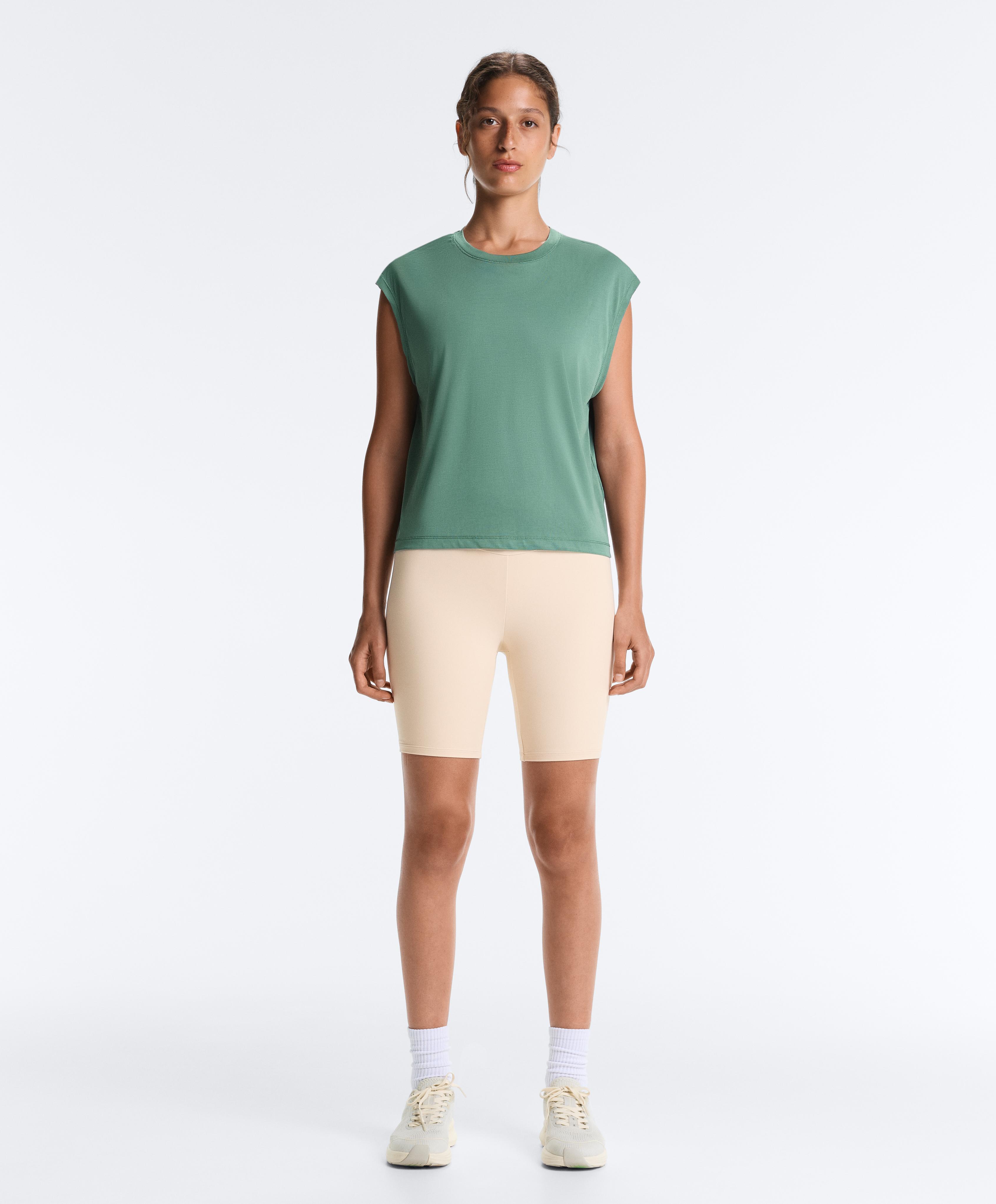 Modal blend sleeveless T-shirt — GREEN