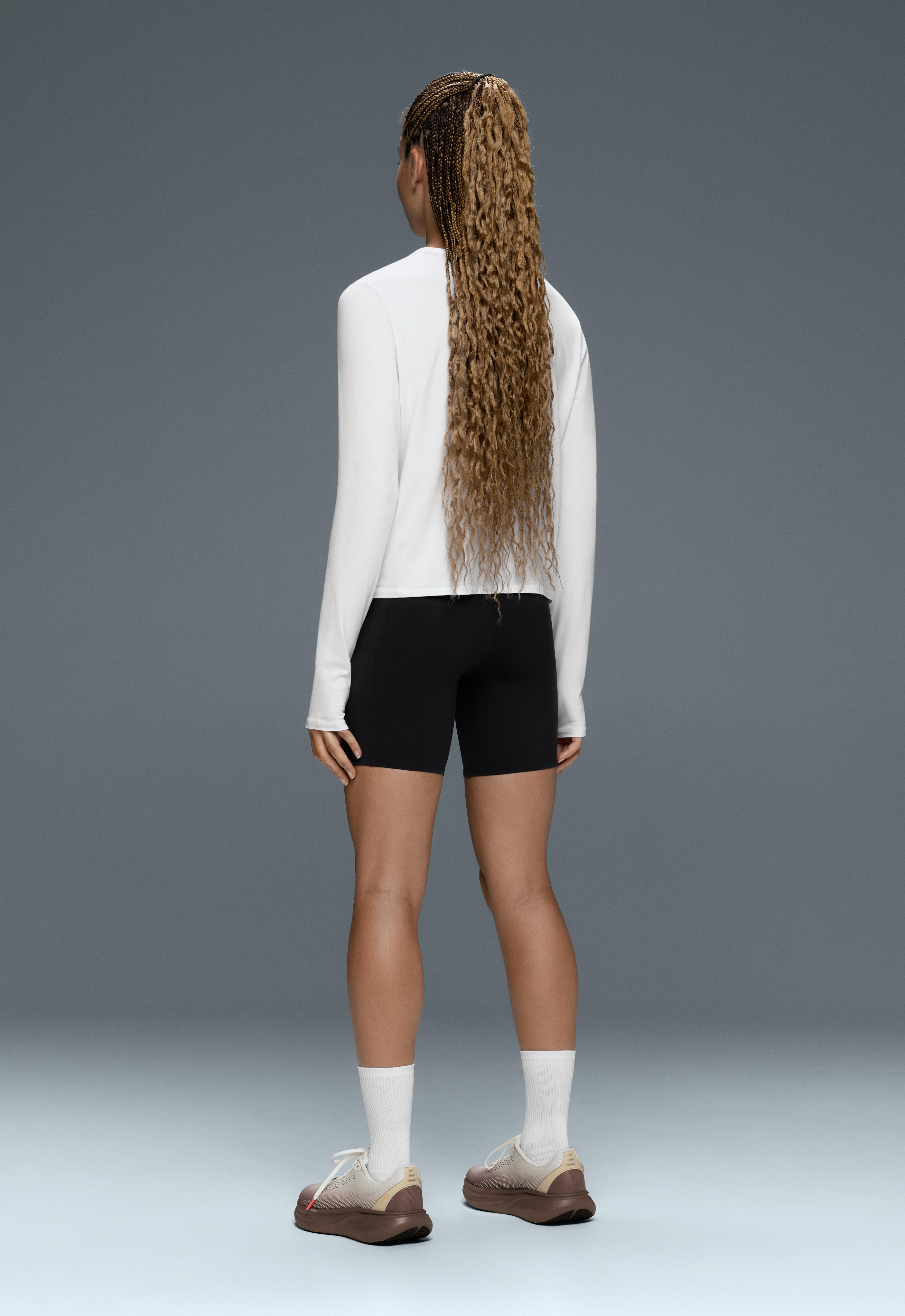 Cotton blend long-sleeved T-shirt — WHITE 