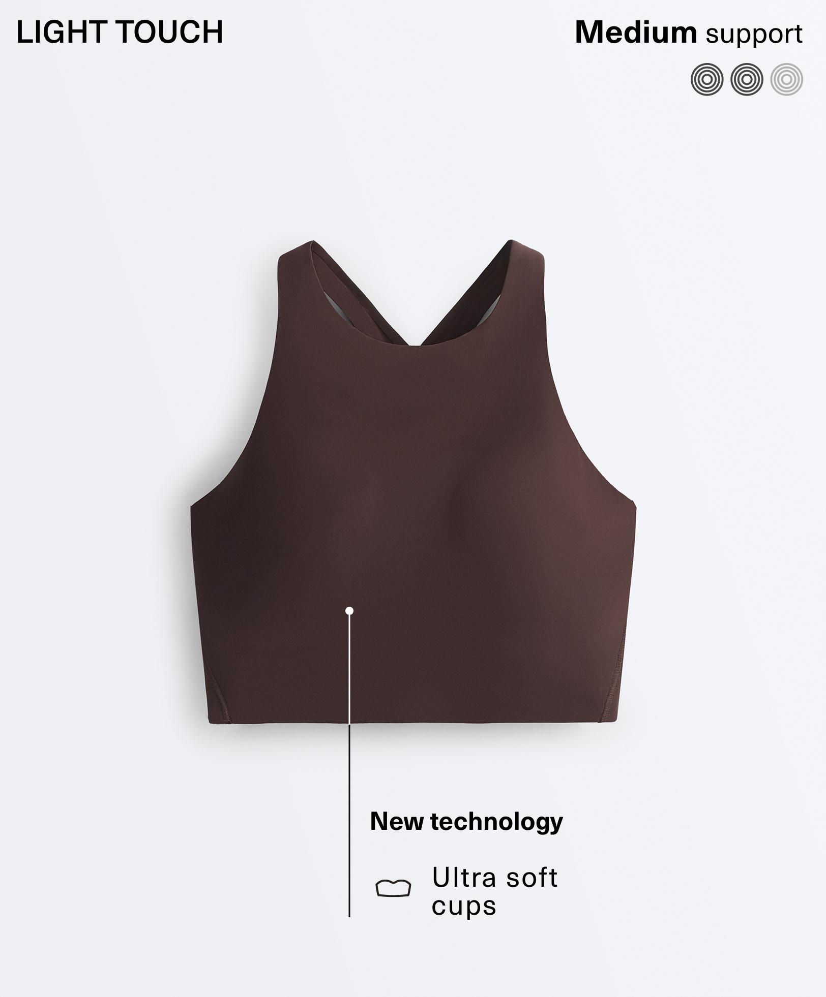 Light Touch crossover back tank top — Dark chocolate