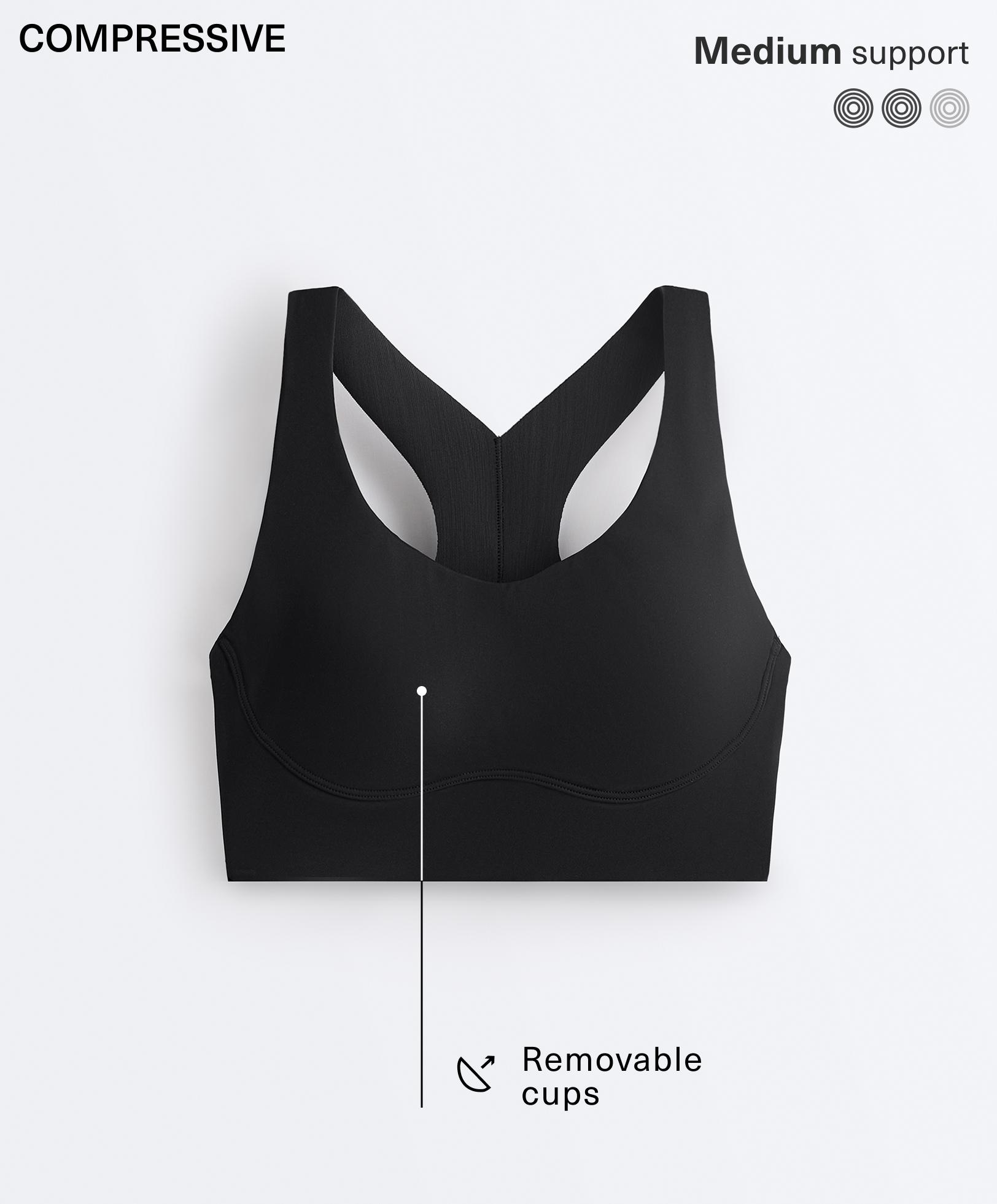 Compressive medium-support bra with cups Compressive medium-support bra with cups