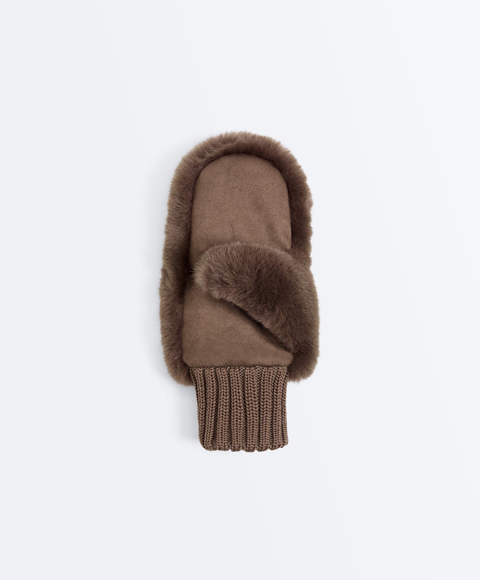 Muffole in pelliccia sintetica con polsino elastico