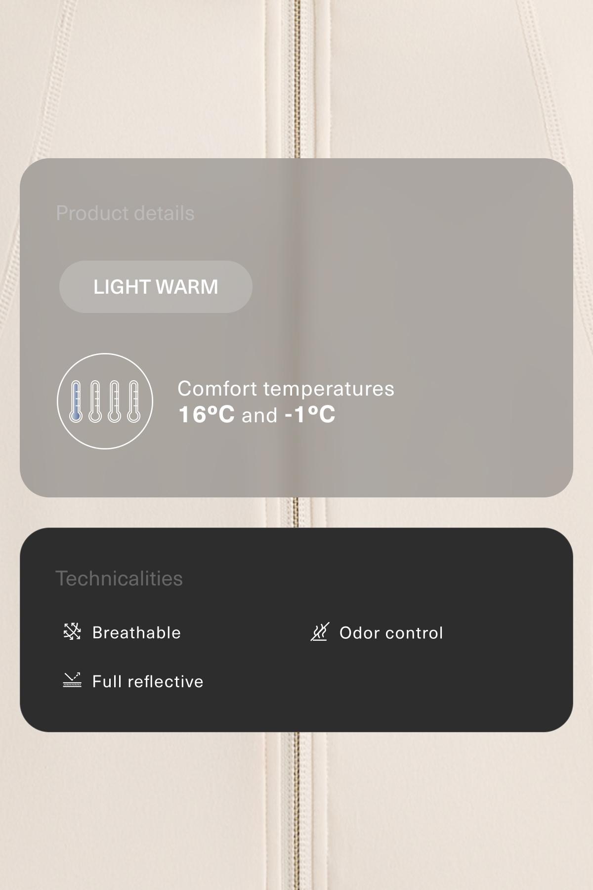 Light warm technical jacket with seams — PALE ECRU