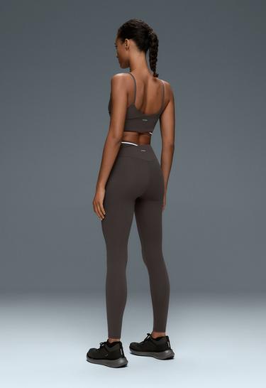 Comfortlux V-cut Rib ankle-length leggings — DARK GREY 6