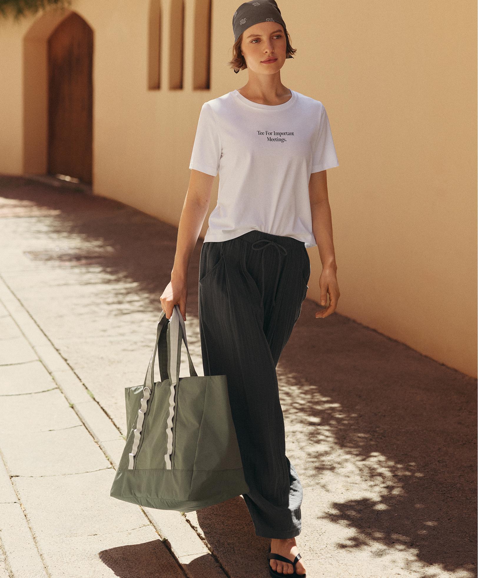 100% cotton gauze balloon trousers — ASPHALT