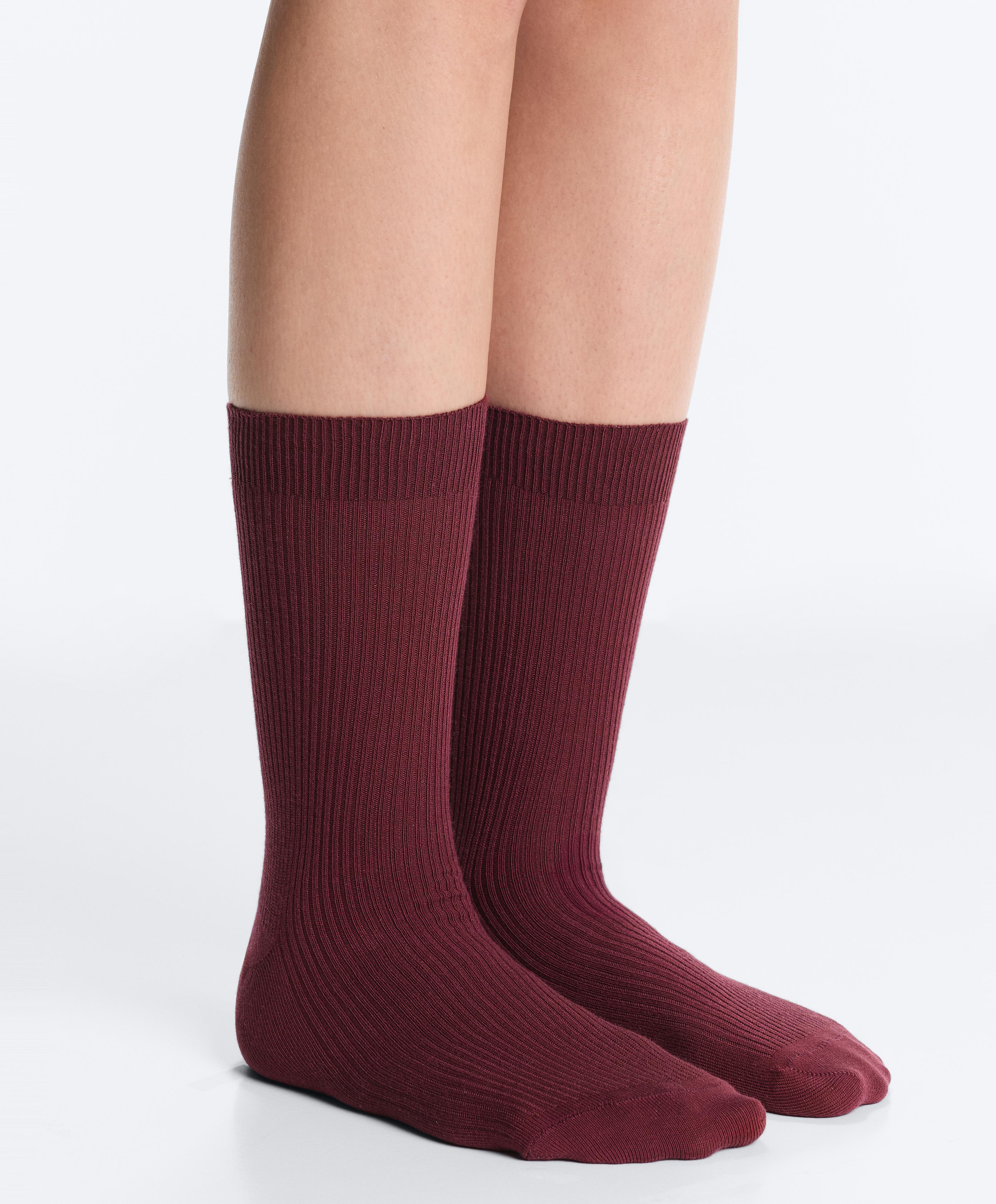 3 pairs of cotton blend Classic socks — MAROON