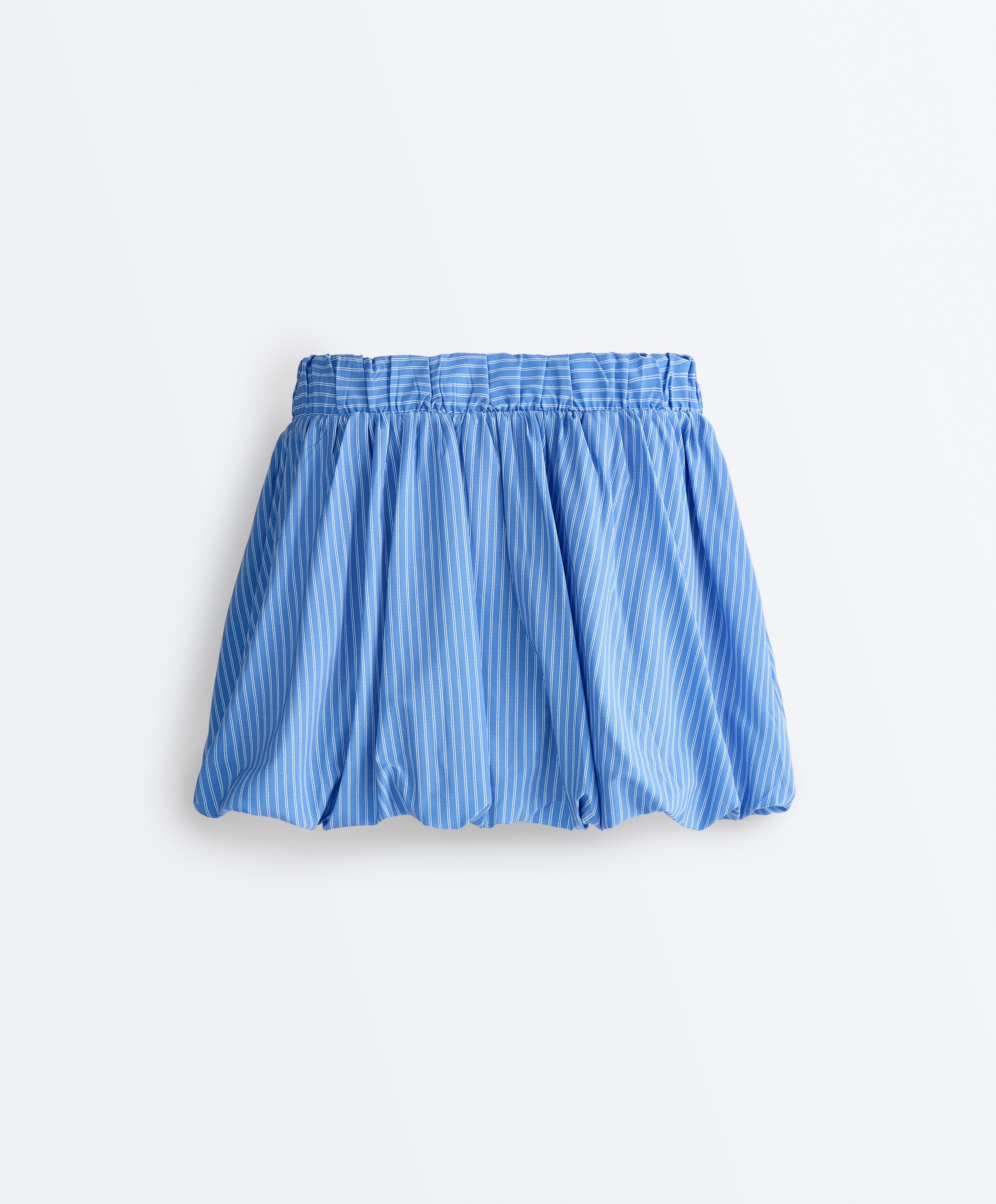 High rise Compressive stripe balloon skirt — PALE LAVENDER BLUE