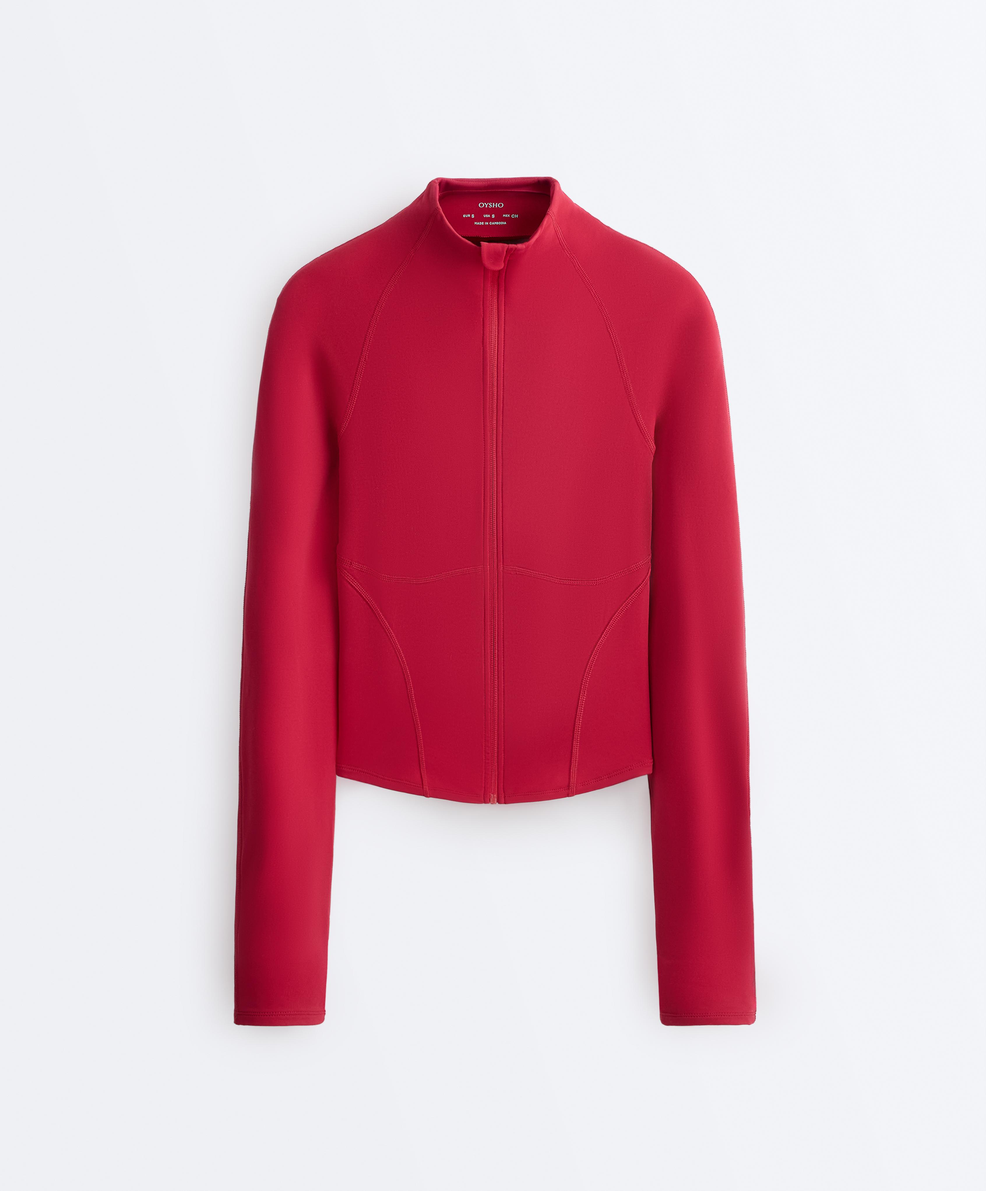 Light warm technical jacket with seams — RED