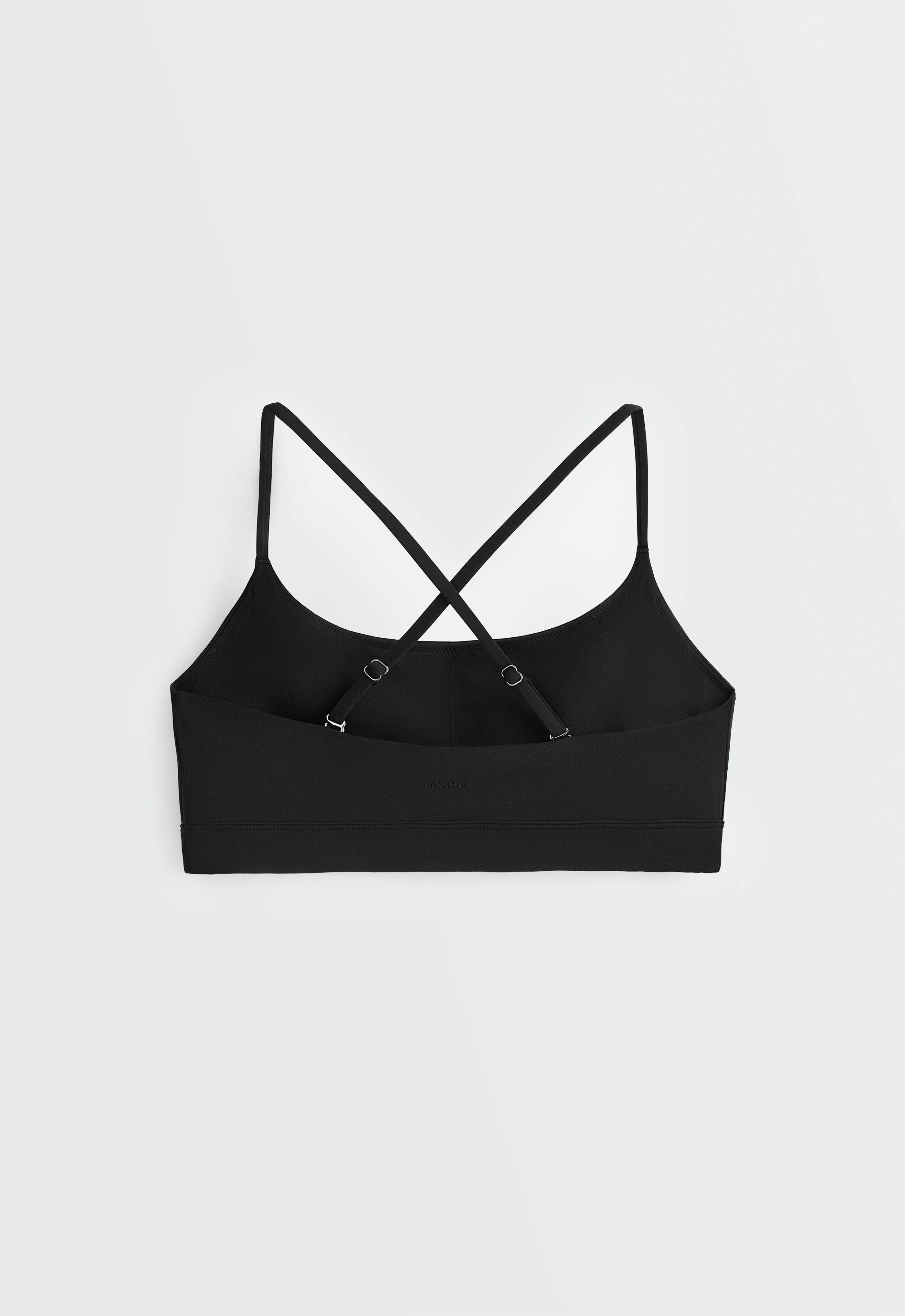 Low-support strap Comfortlux sports bra — BLACK