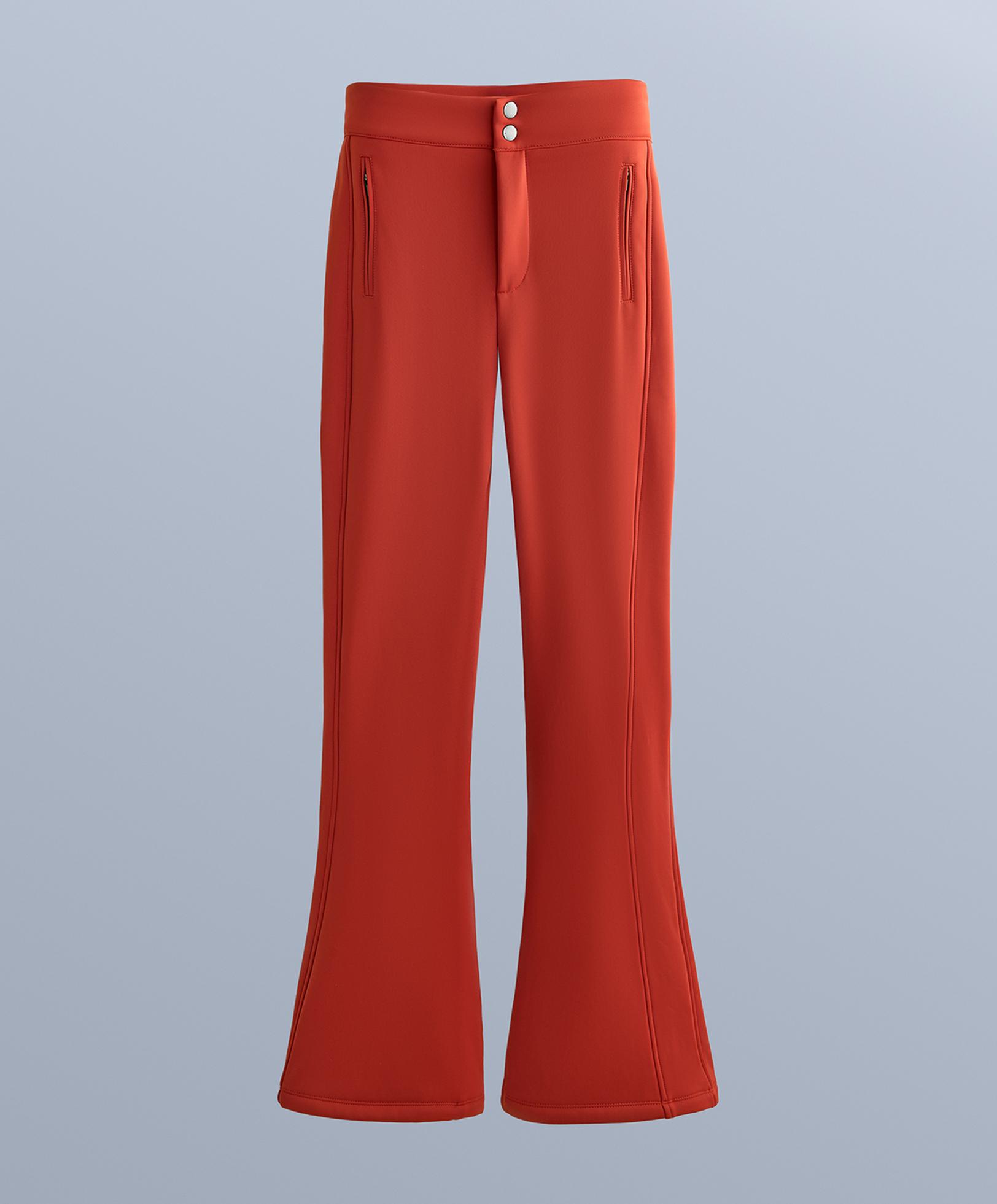 Water-resistant flare stretch SKI trousers — BRIGHT BURNT ORANGE 