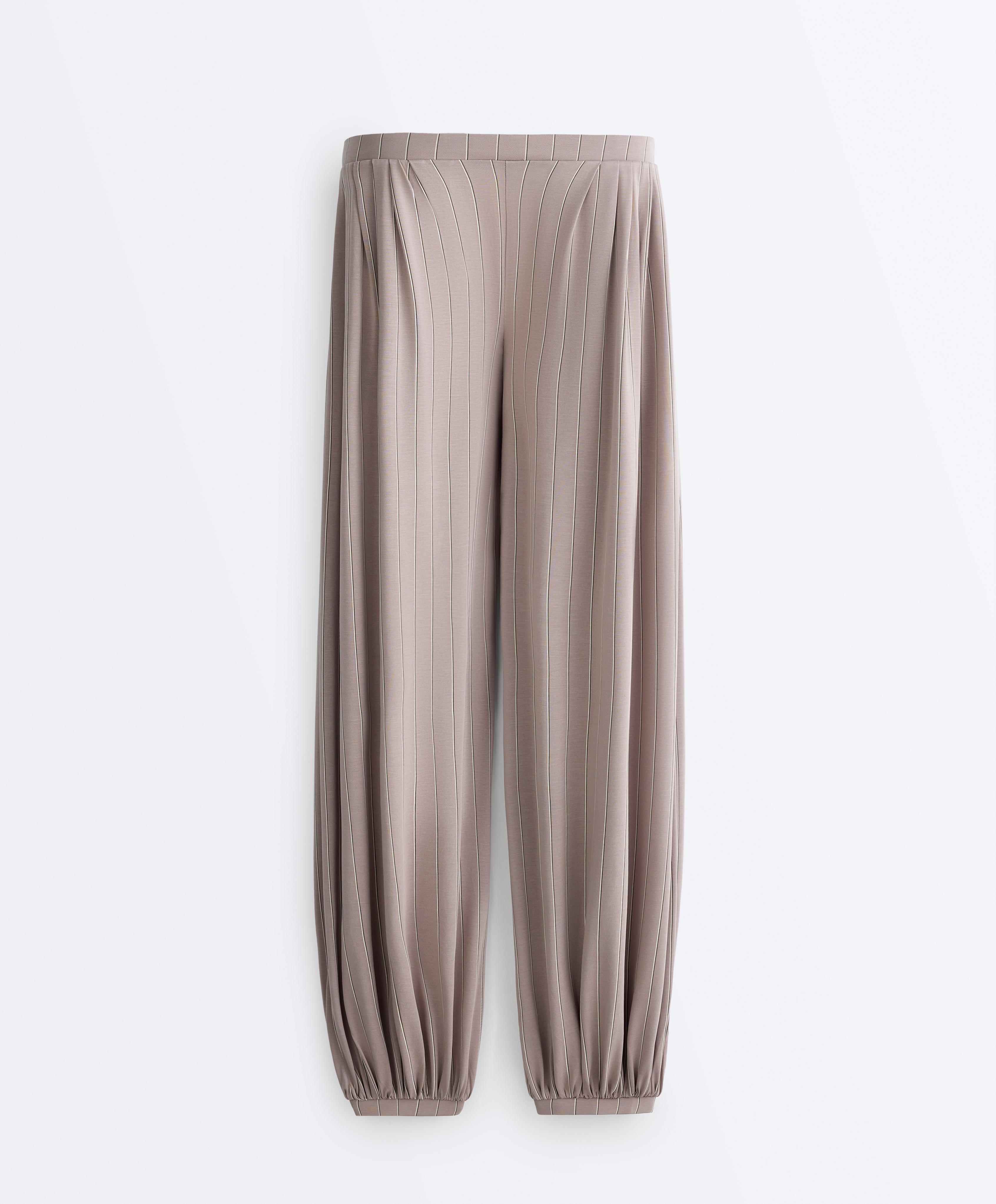 Modal-blend pinstripe joggers — MID-MINK