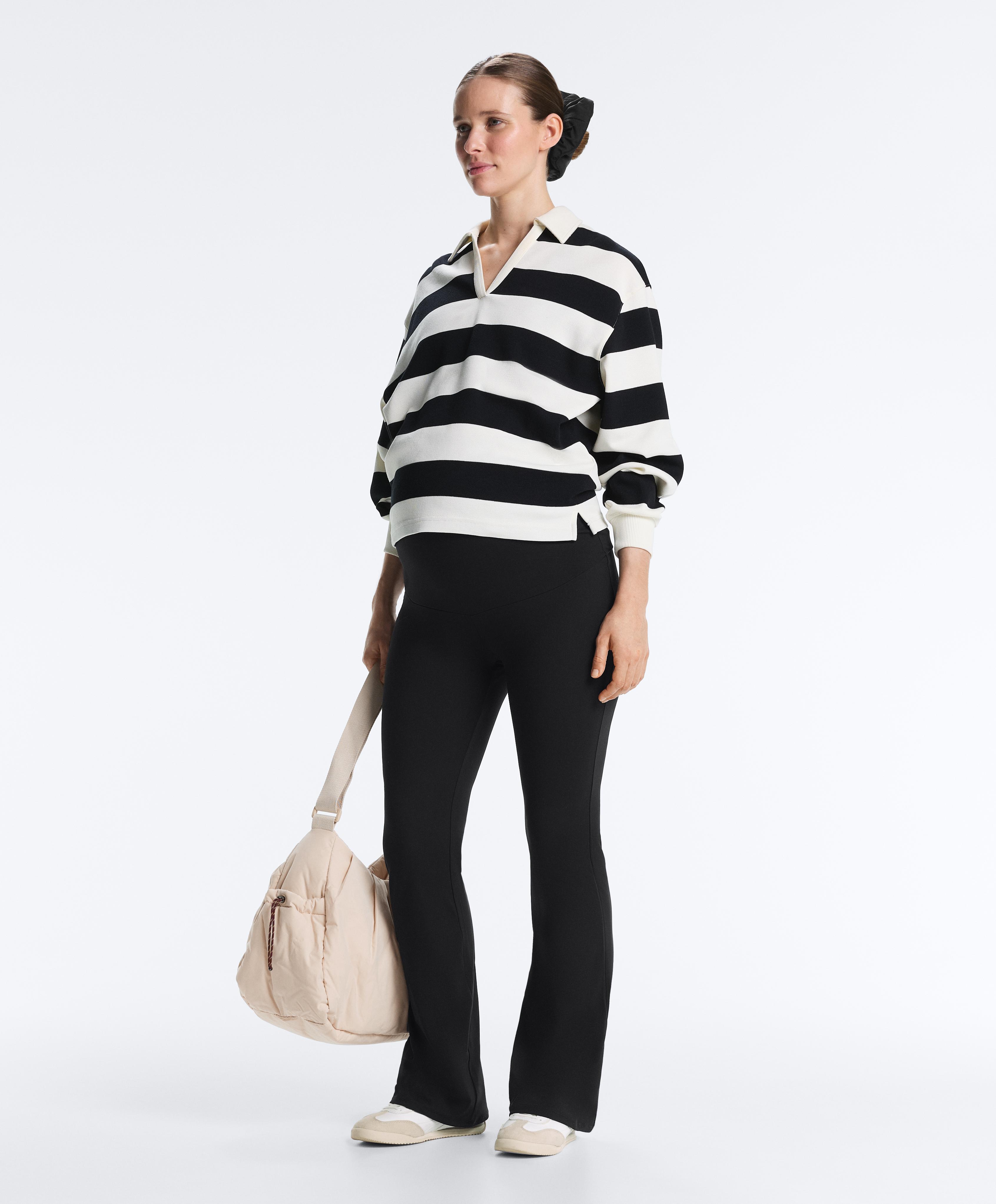 Maternity Comfortlux flare trousers — BLACK