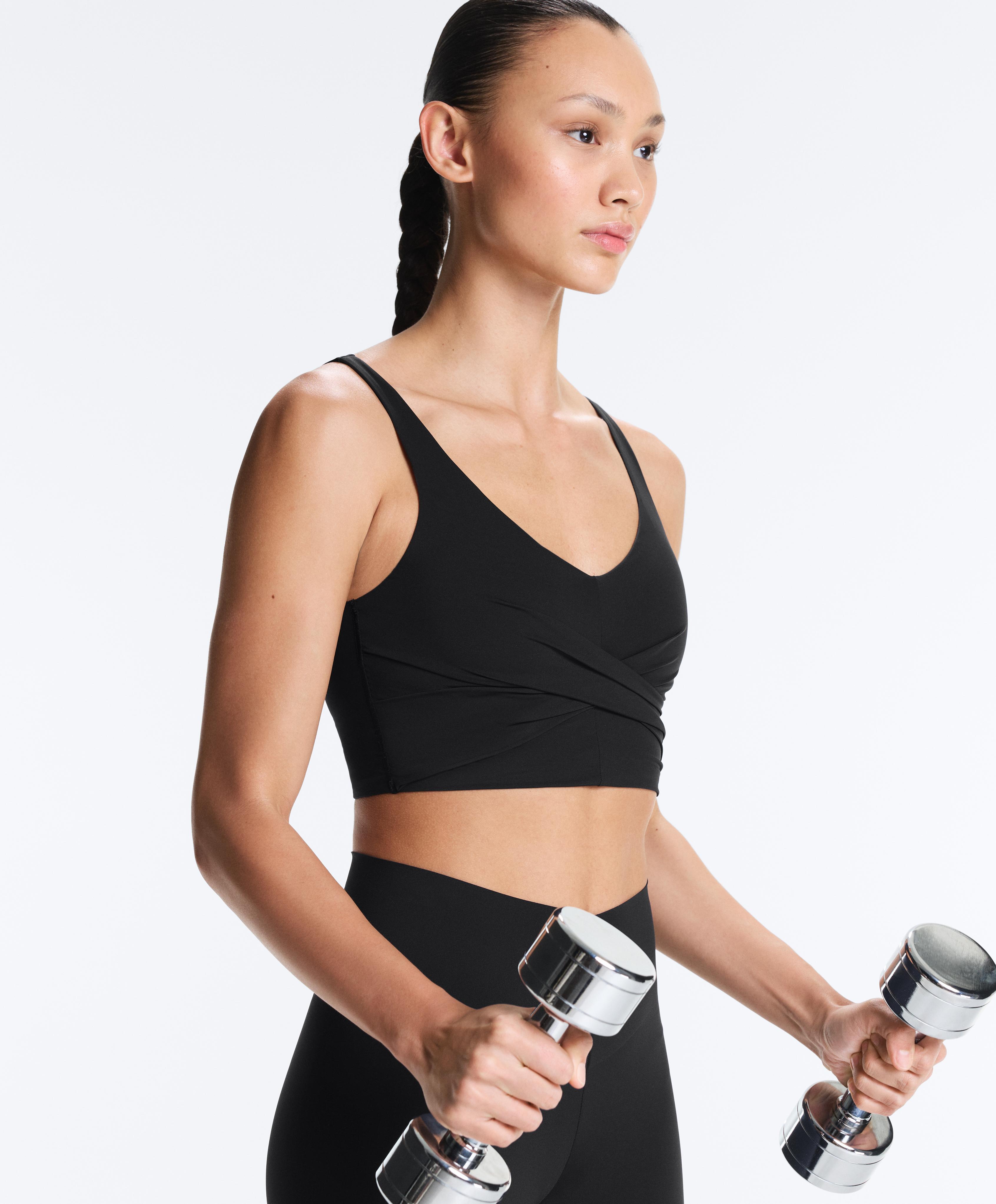 Light Touch crossover tank top — BLACK