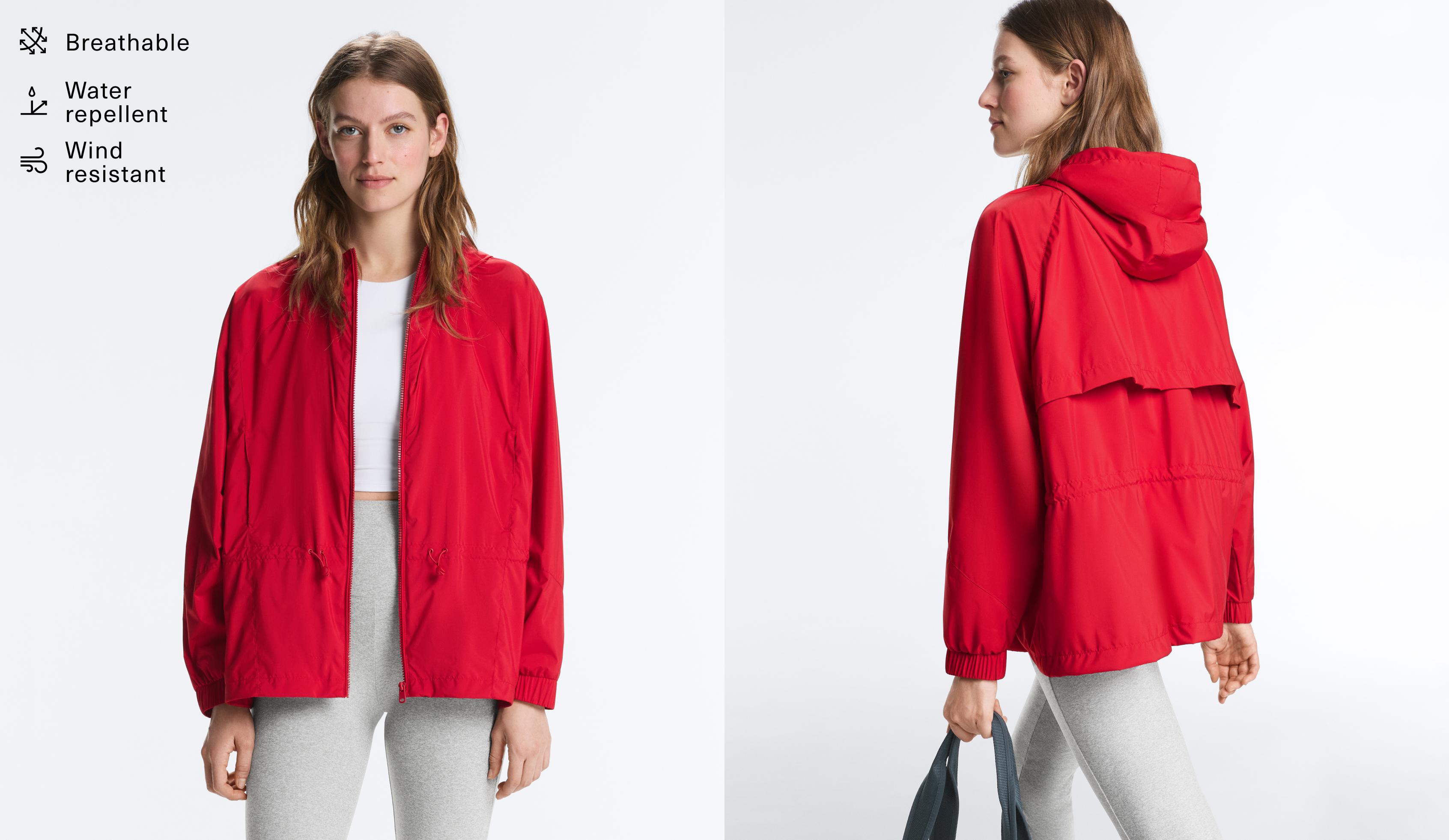 Water-repellent jacket — BRIGHT RED
