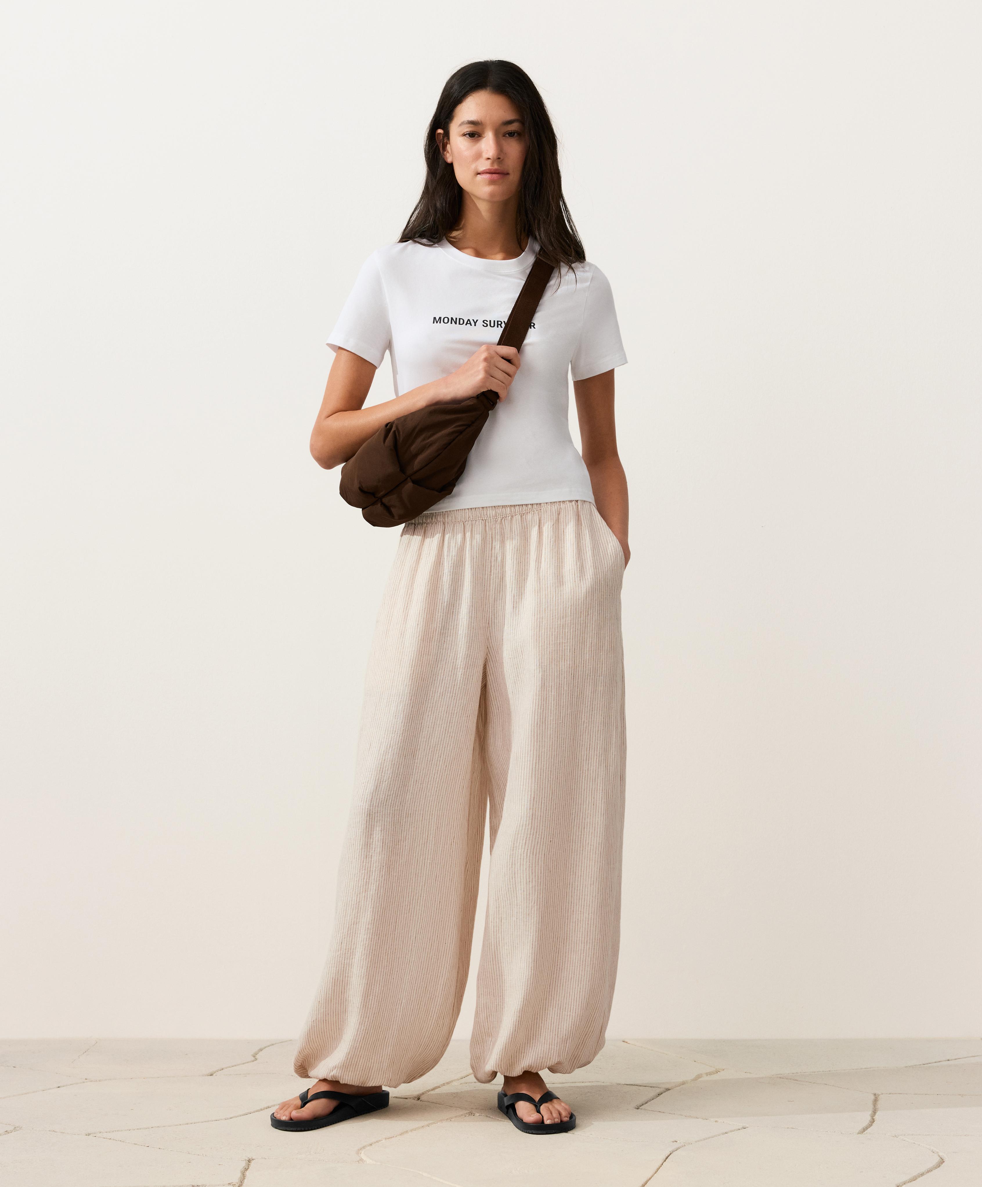 100% linen bloomer trousers