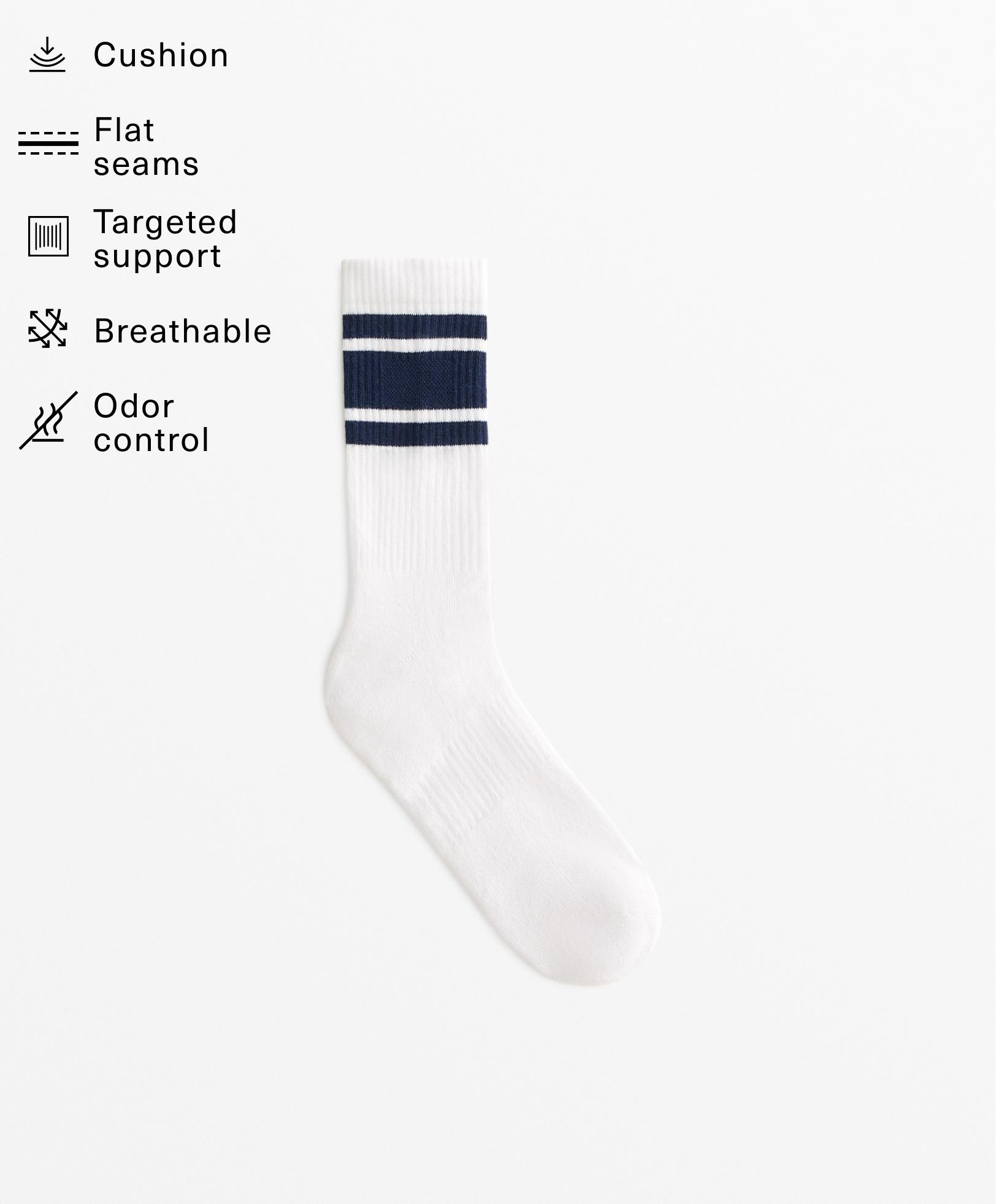 Striped rib classic sports socks in a cotton blend