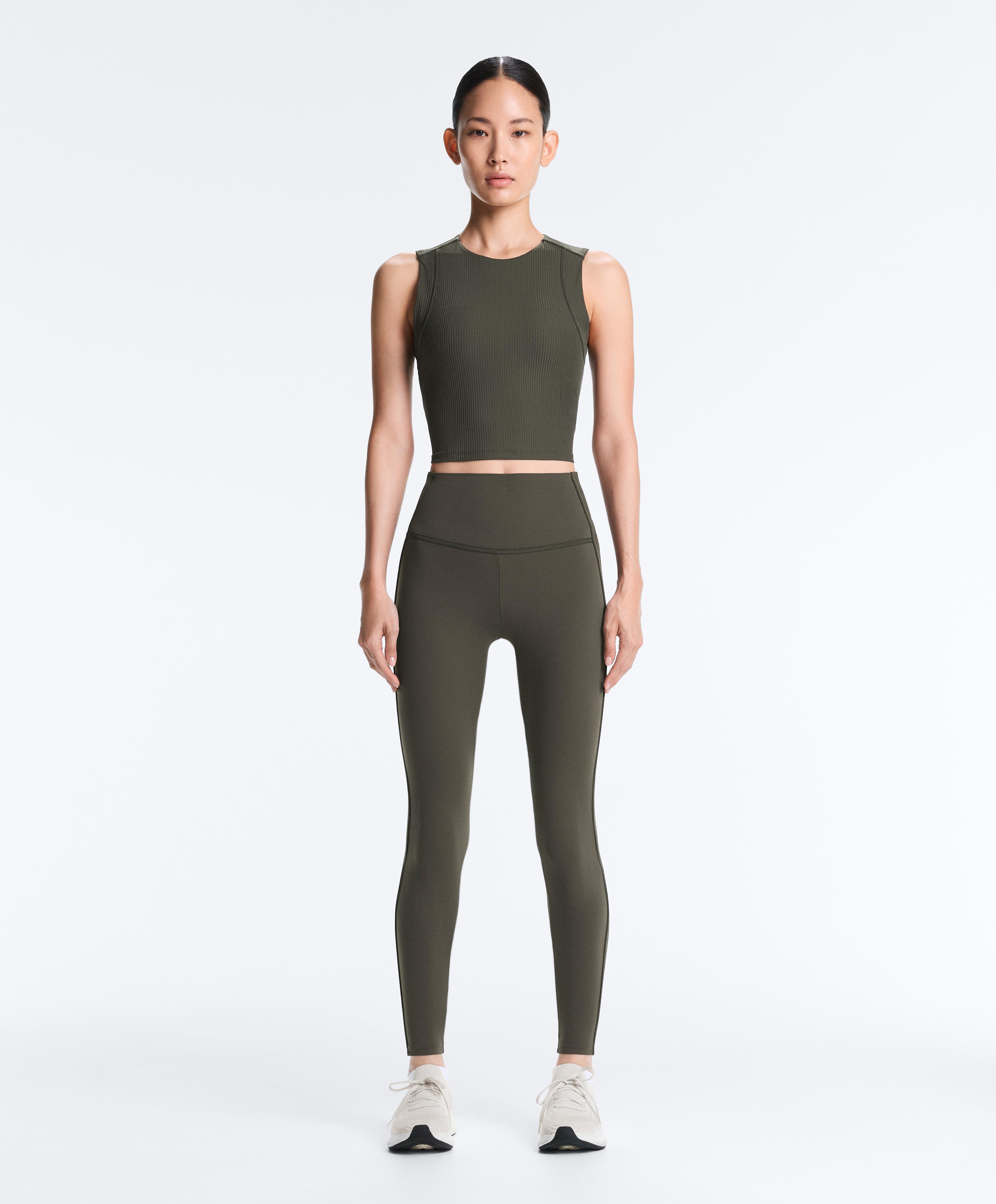 Sleeveless Rib Comfortlux Tank Top — GREEN