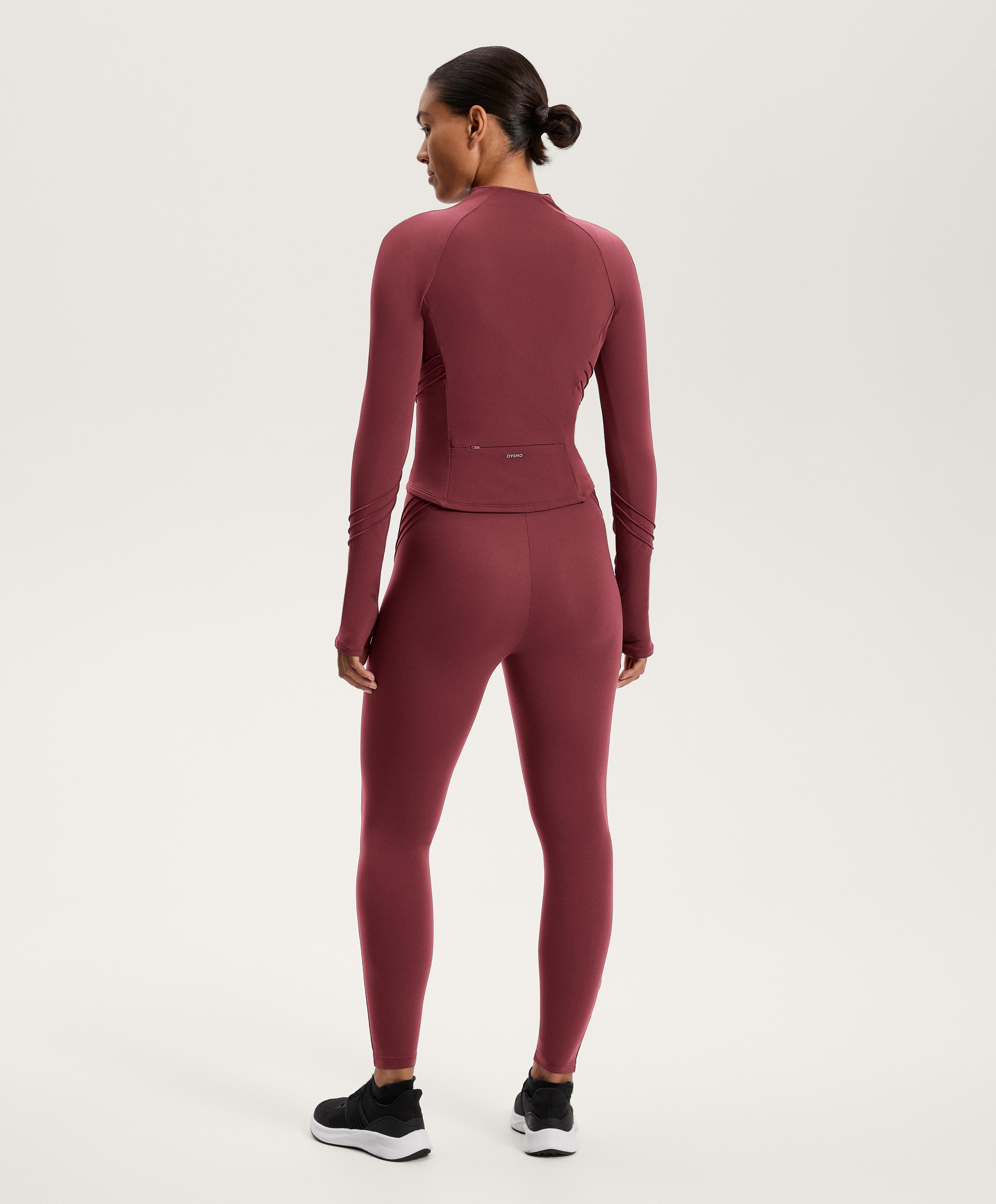 Total look Running light warm plum ribbed with Comfortlux ribbed V-waist