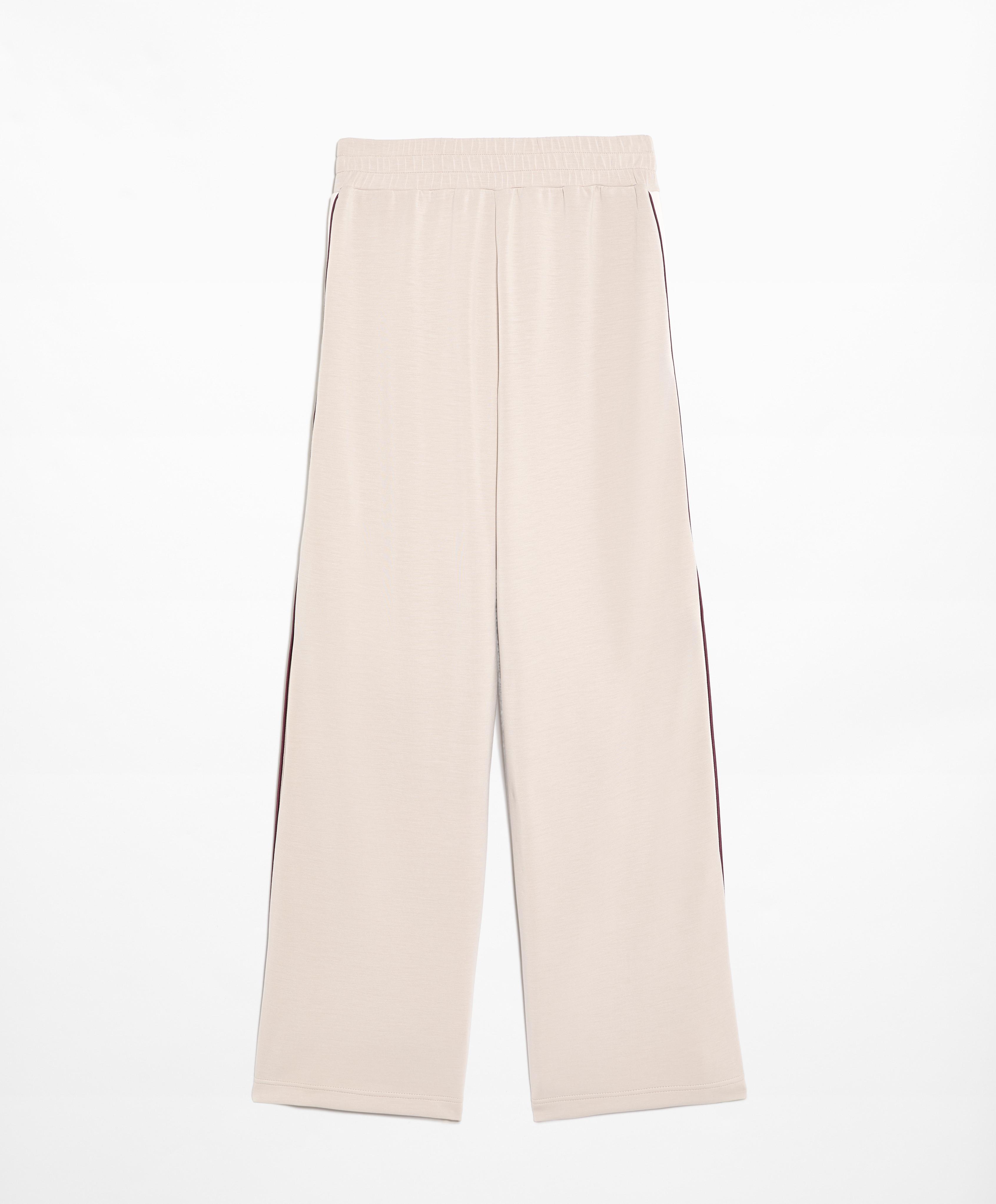 Wide-leg trousers with soft-touch modal, piping and buttons