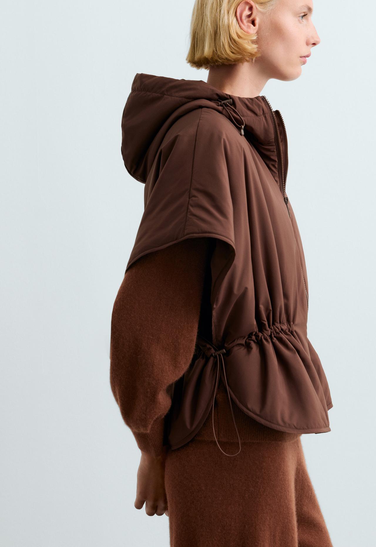 Cape-style padded gilet — CHOCOLATE      