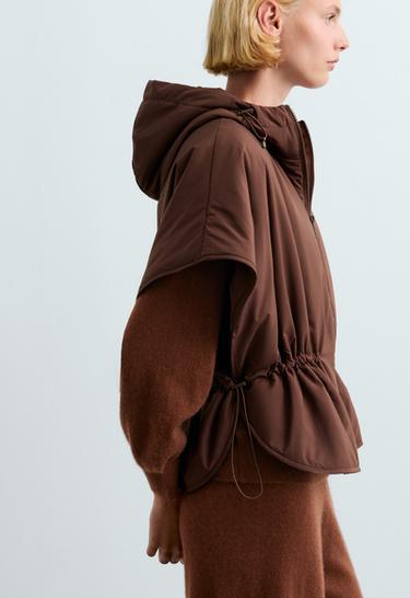 Cape-style padded gilet — CHOCOLATE       5