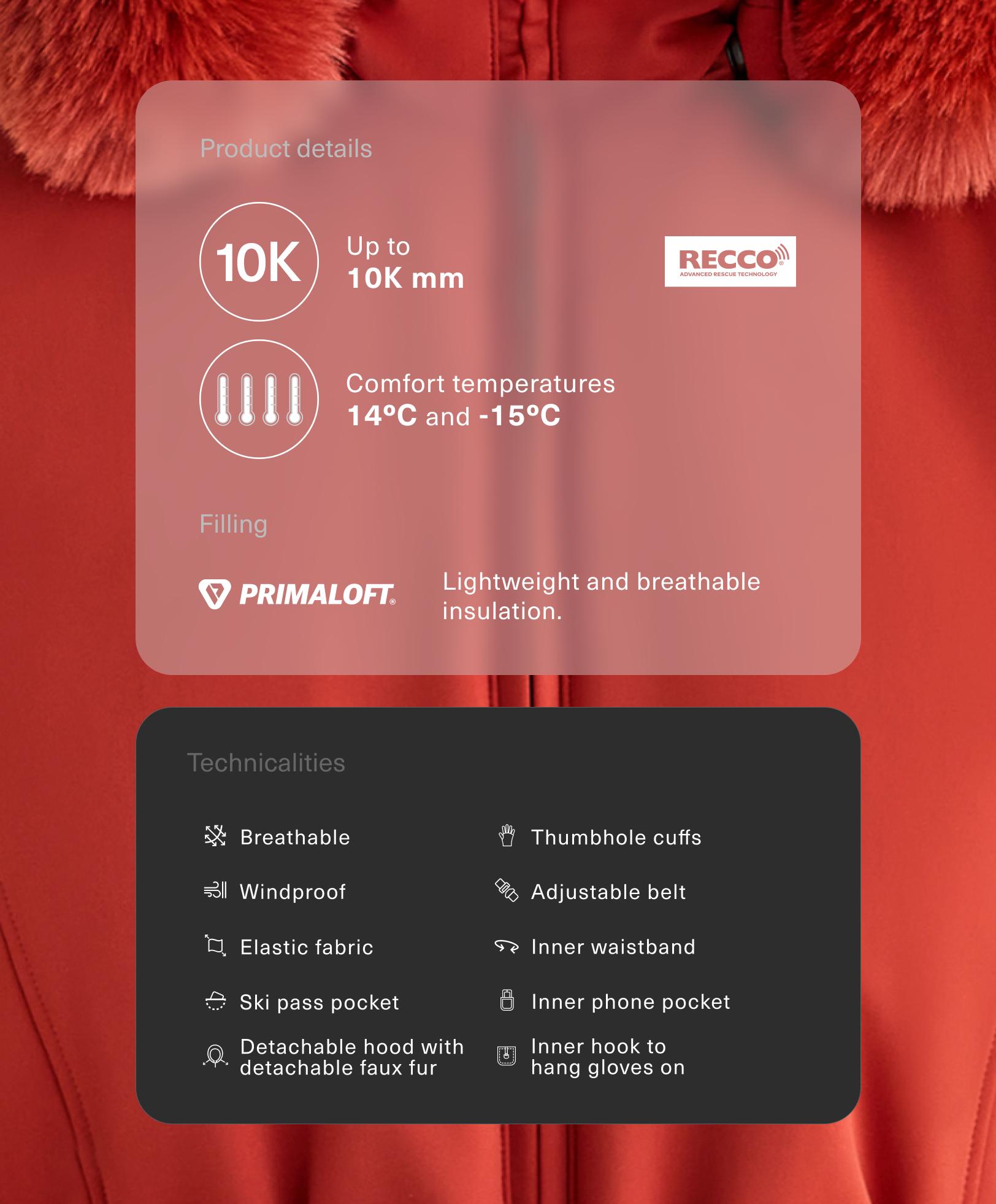 Primaloft® SKI water-resistant super-slim fit jacket