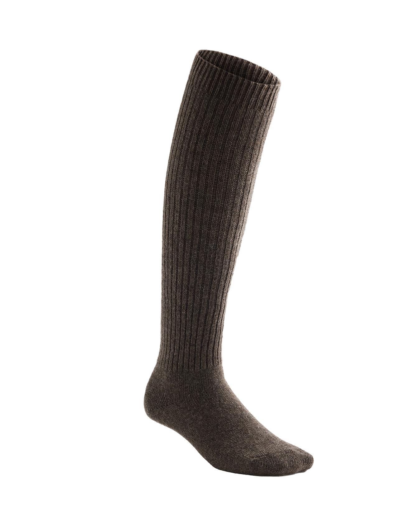 22% cashmere 10% wool long socks — CHOCOLATE