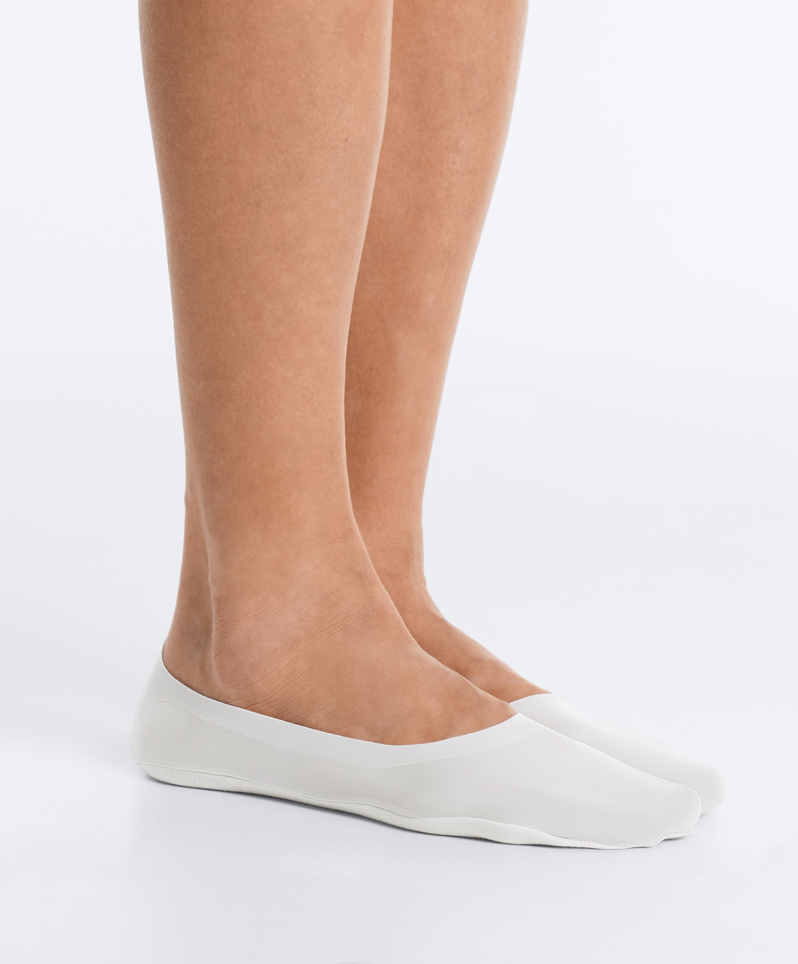 2-pack medium-cut invisible microfibre socks — DARK GREY