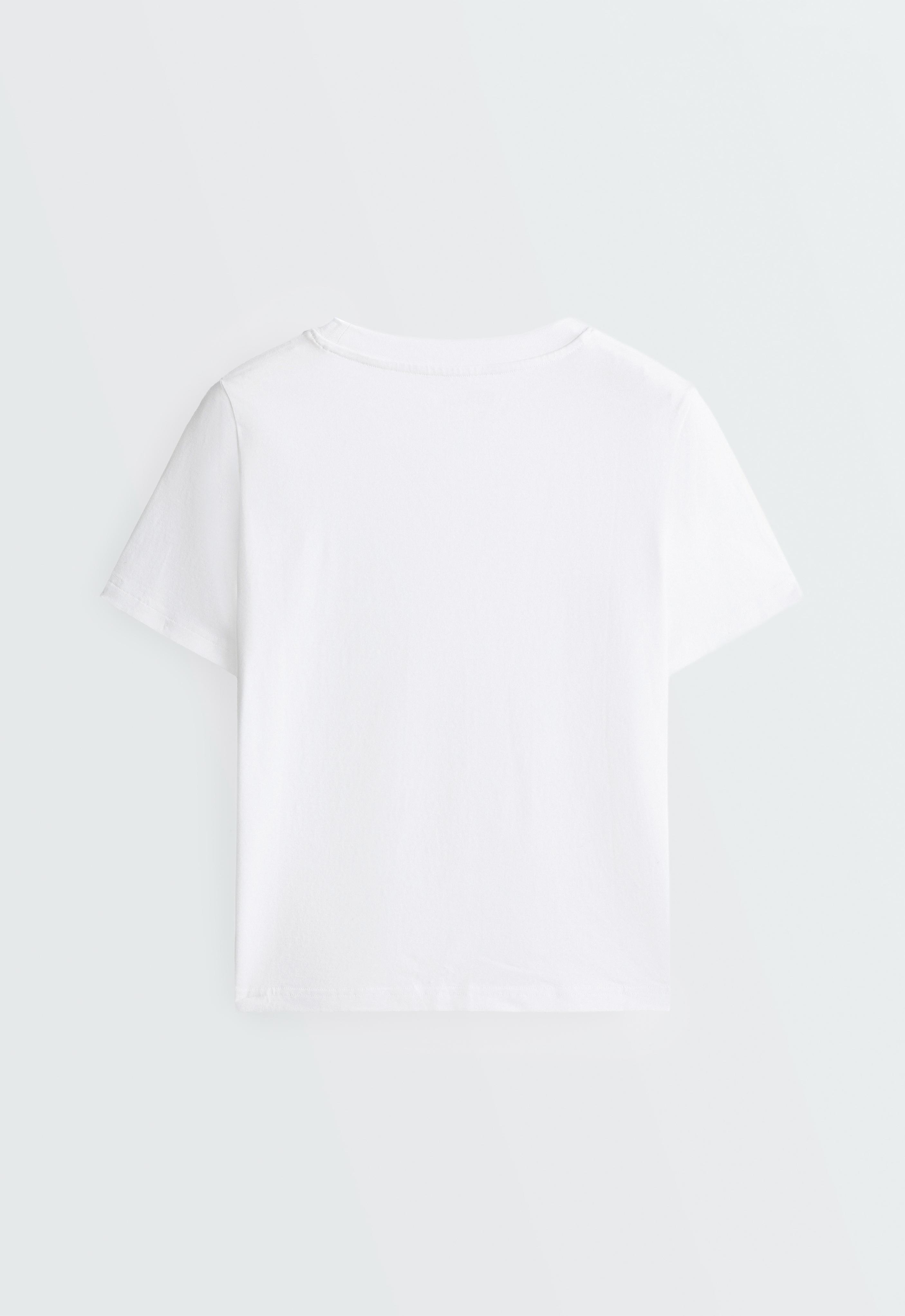 Regular cotton blend short-sleeve T-shirt — WHITE 