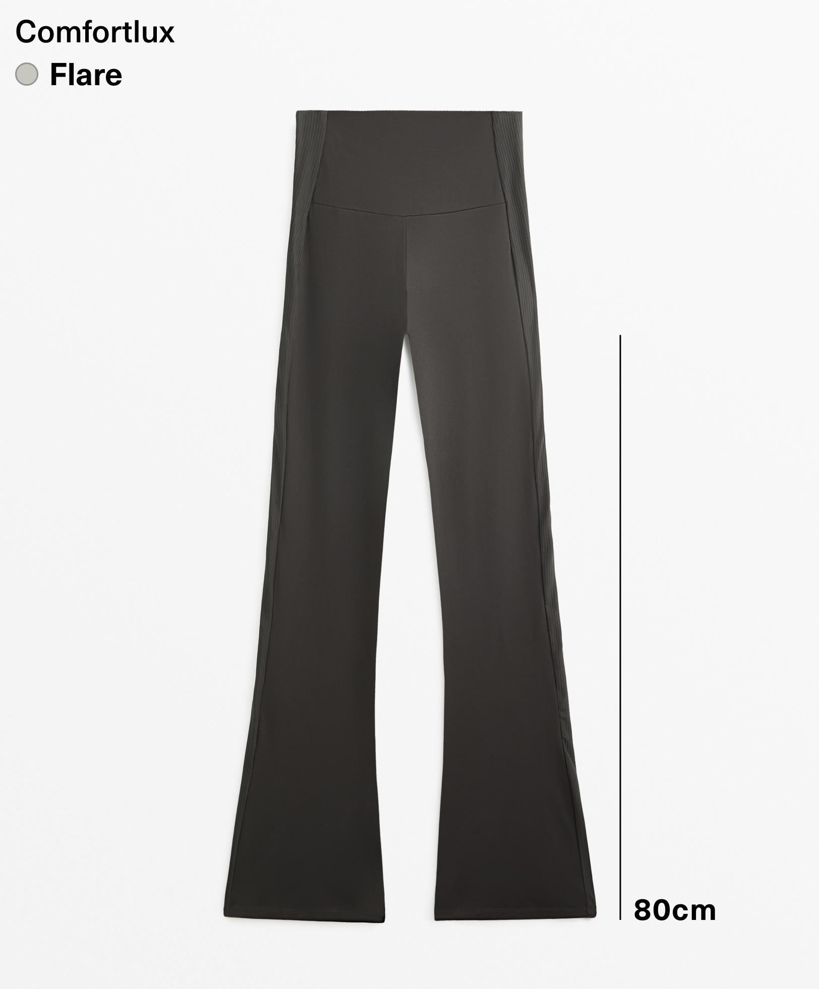 High rise rib comfortlux 80cm flare trousers