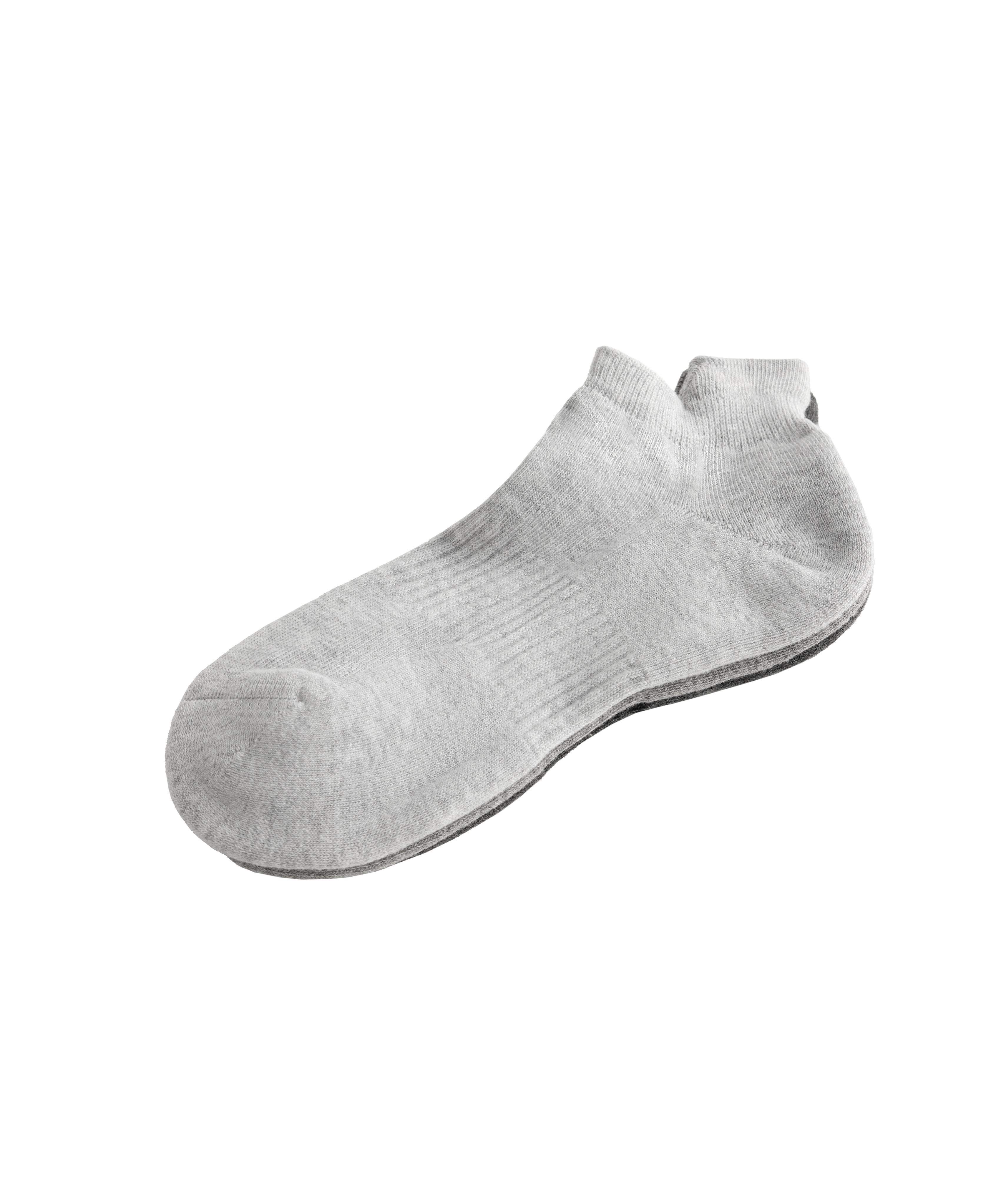 3 pairs of tab cotton blend sports sneaker socks — PALE GREY MELANGE