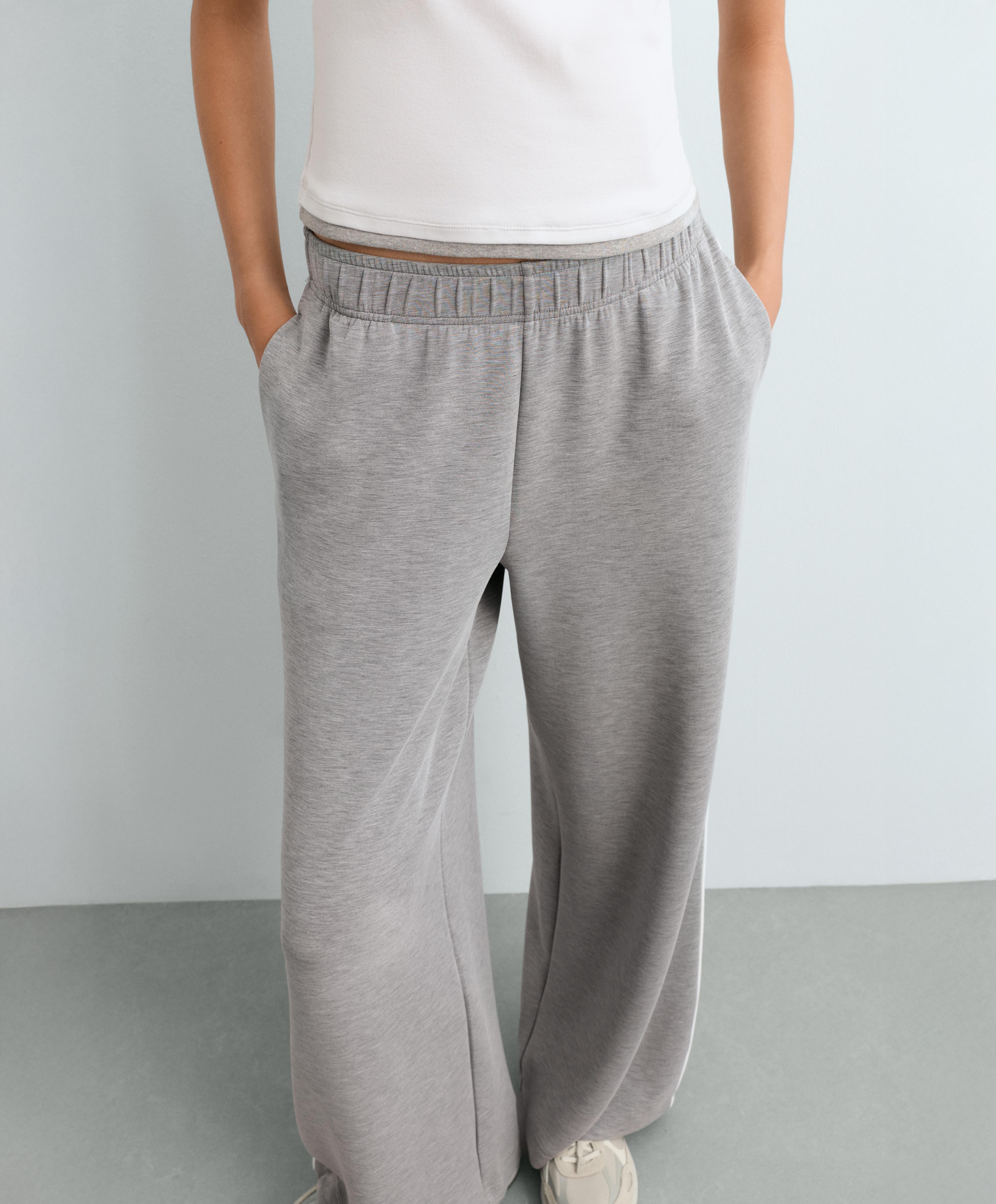 Wide-leg piping trousers with modal — MARL