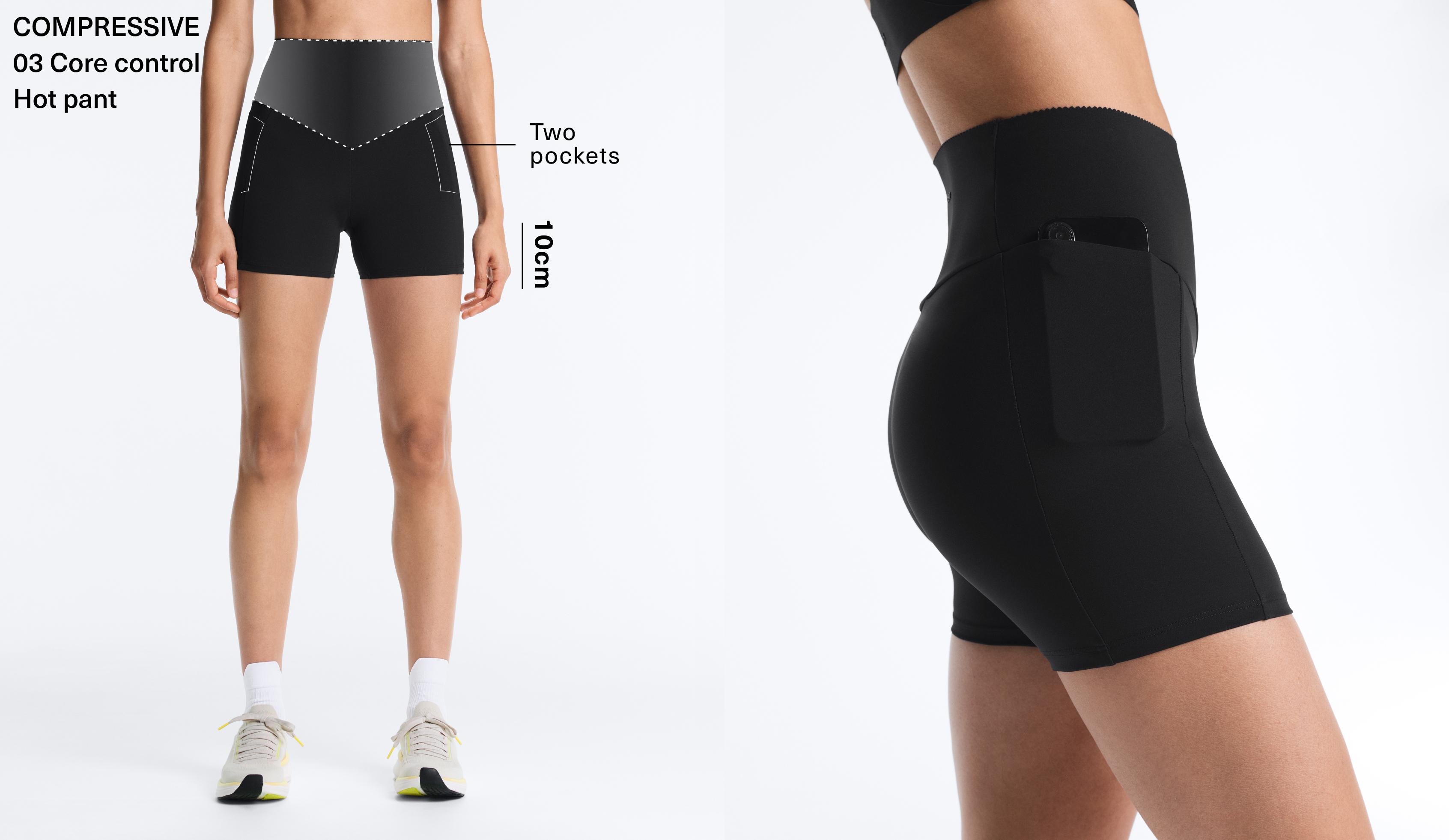 Hot pants high rise Compressive pocket 10 cm