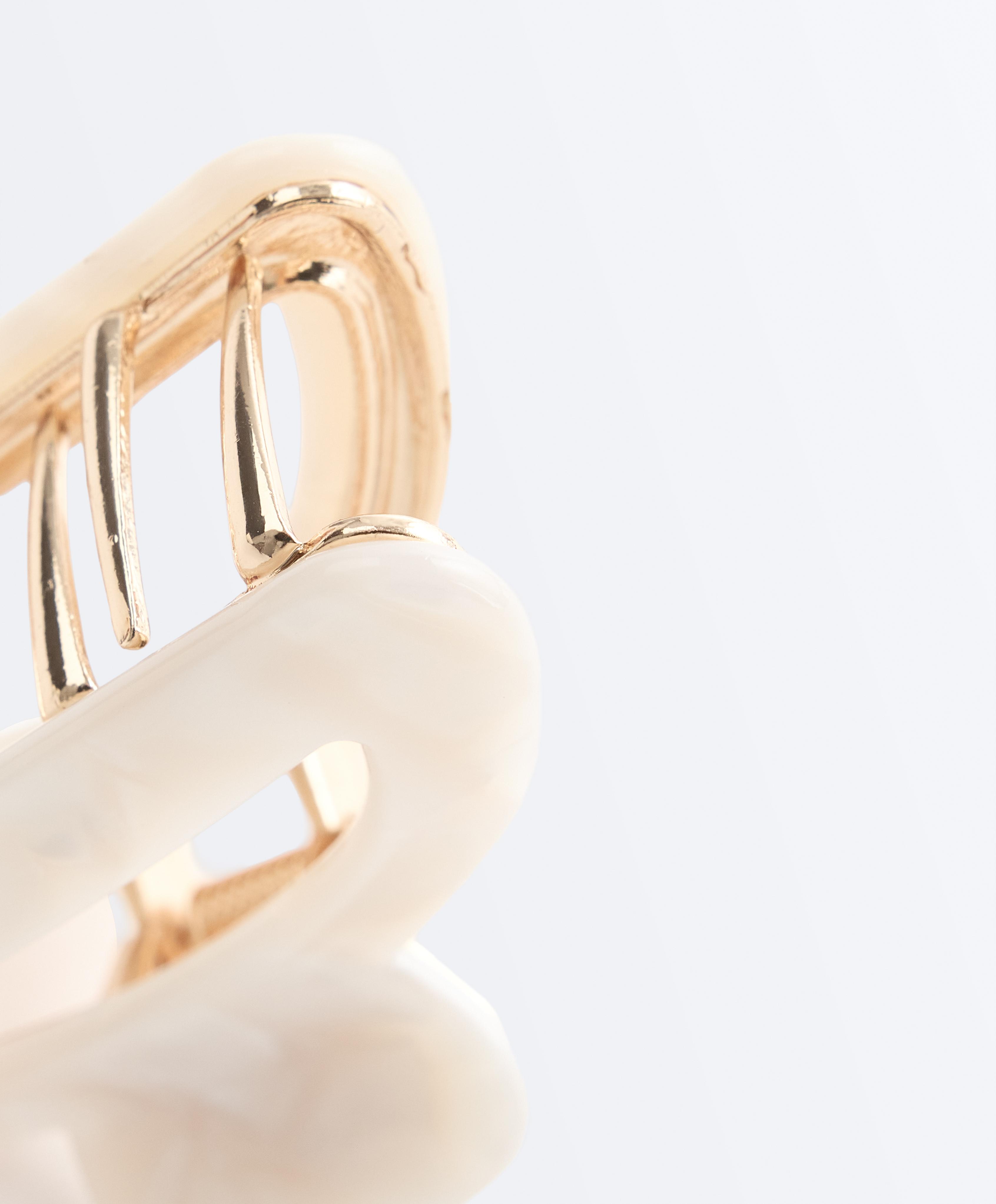 Large metallic acetate hair clip — QUARTZ