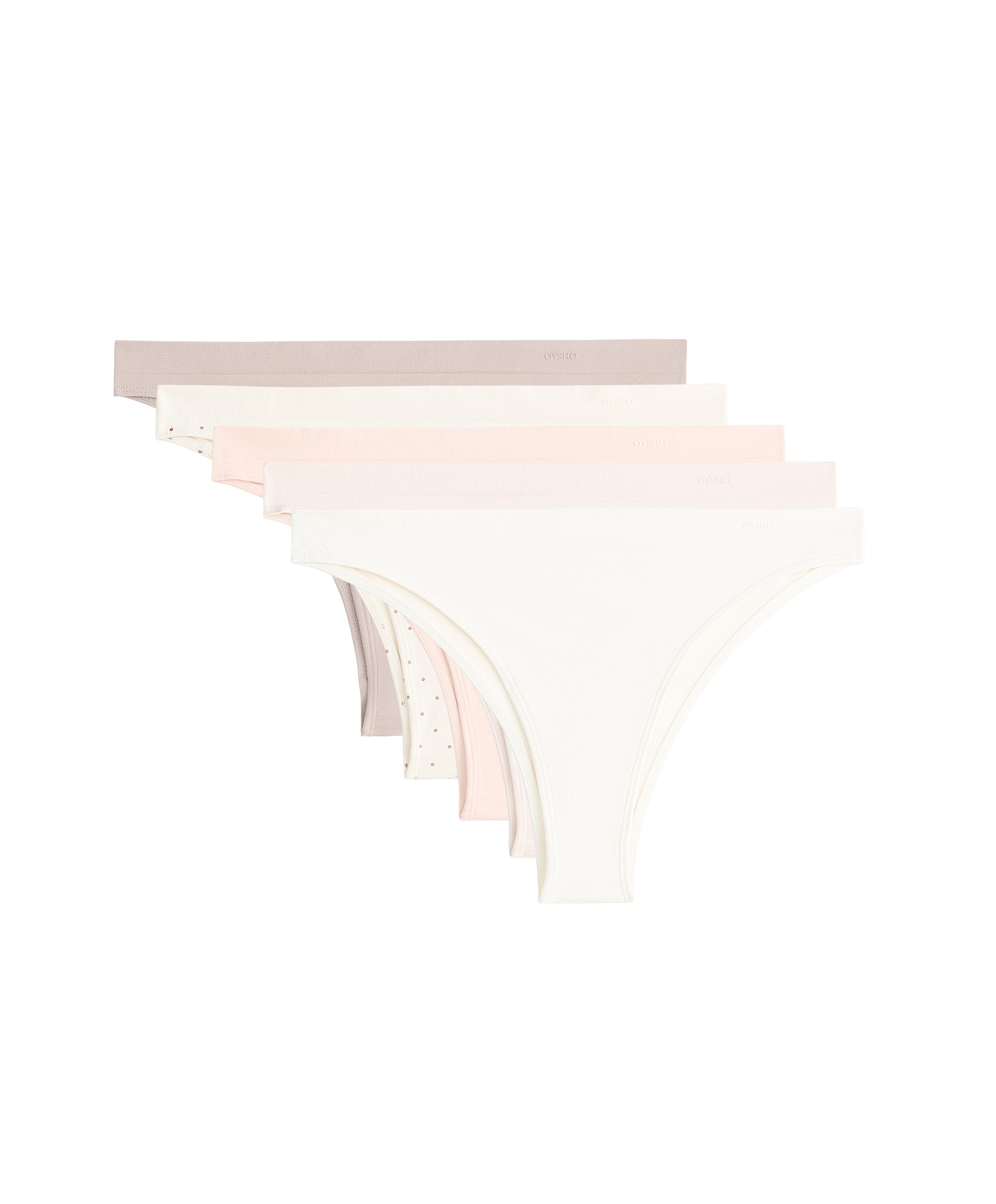 5 seamless soft-touch Brazilian briefs — MINK