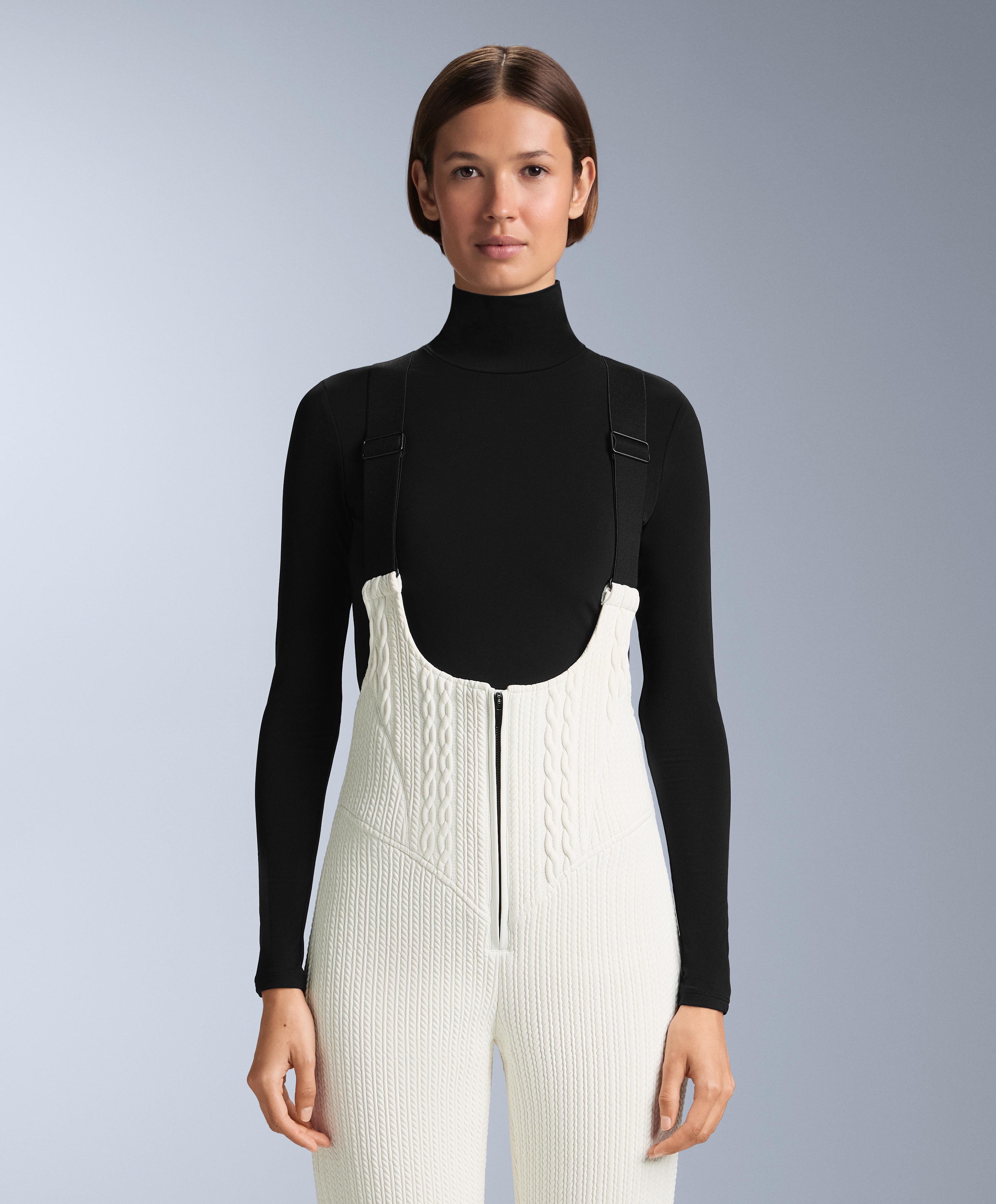 Water-resistant SKI flare dungarees — WHITE