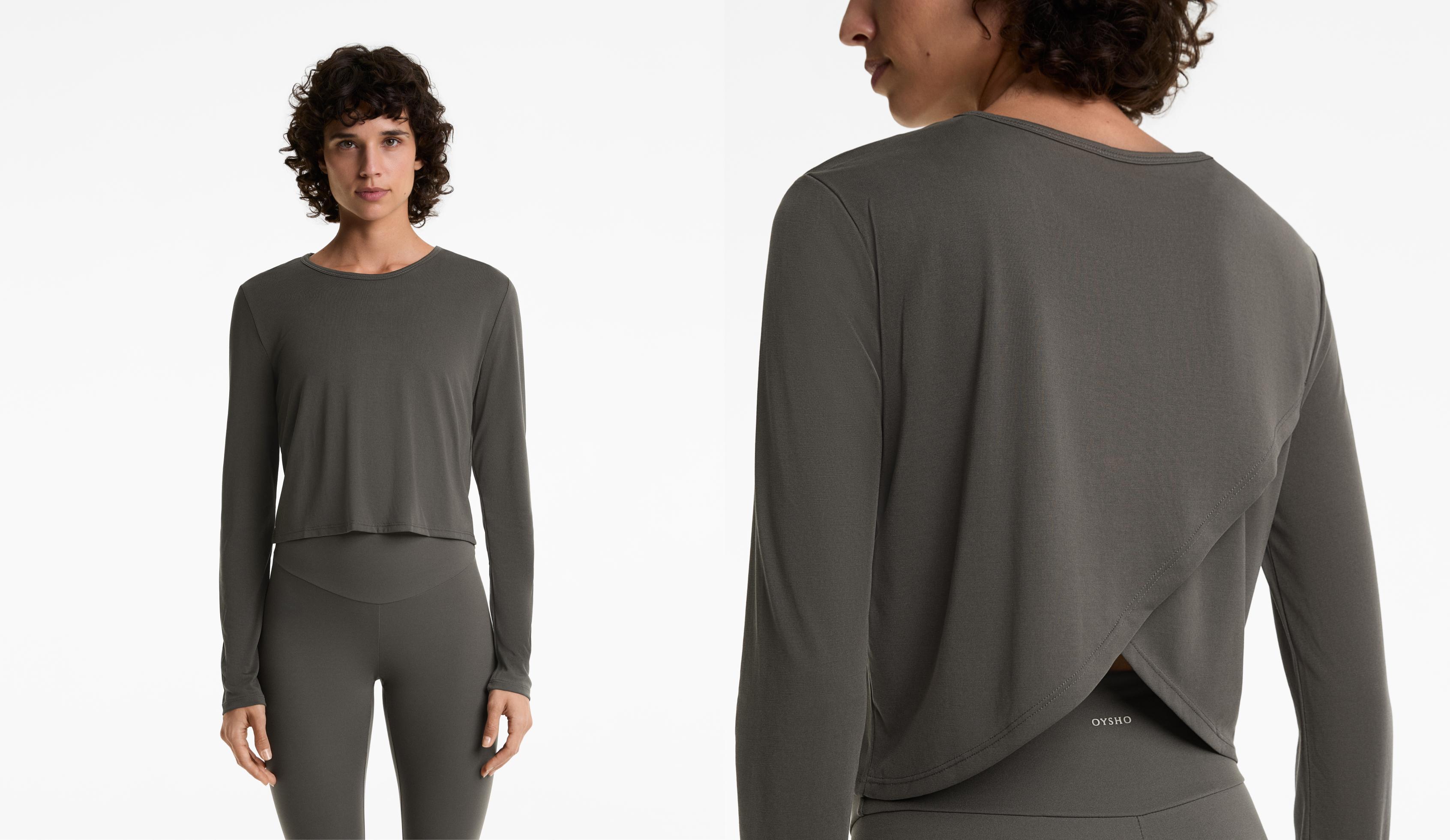 Camiseta crop costas cruzadas con modal