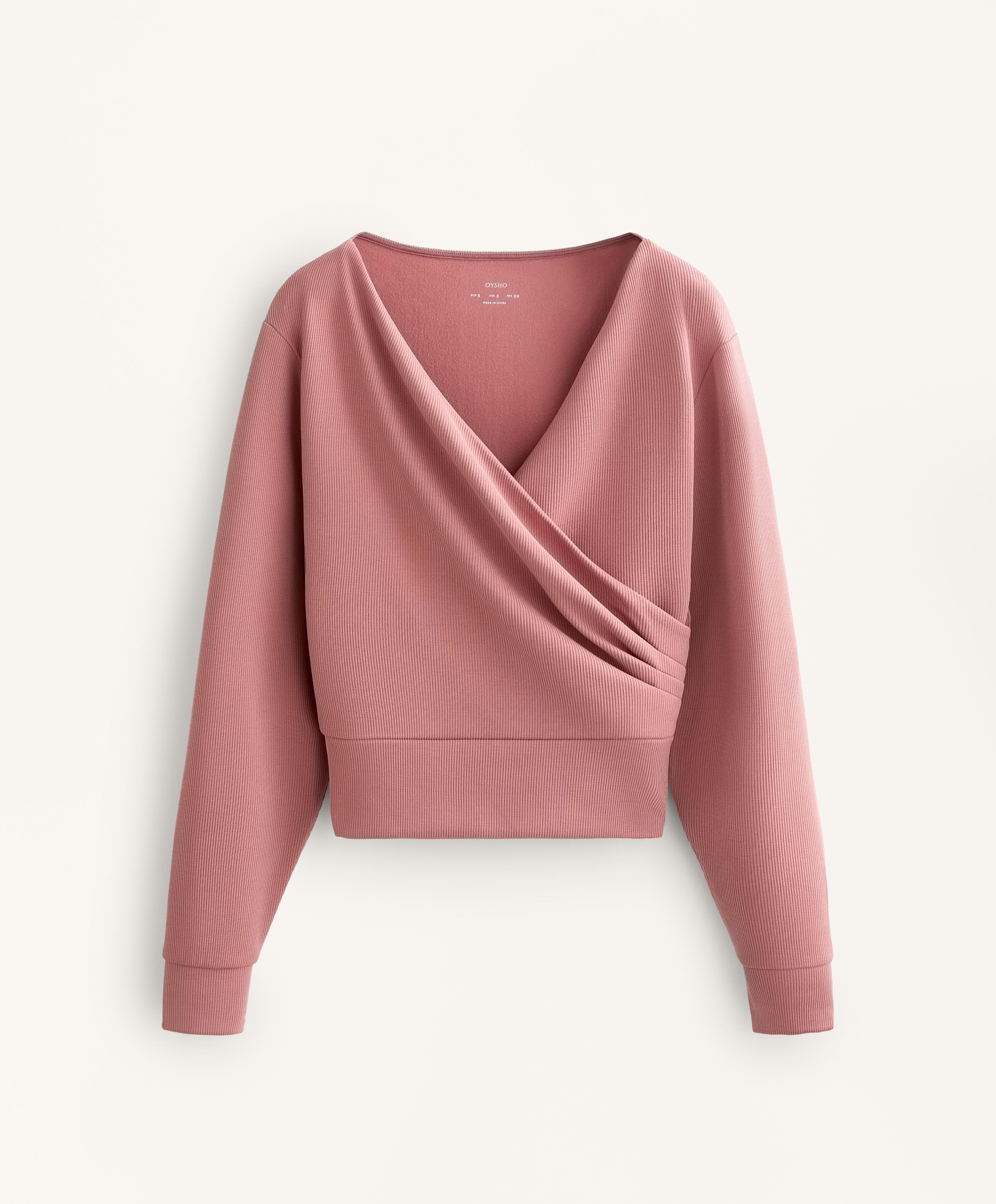 Wrap rib brushed modal sweatshirt Wrap rib brushed modal sweatshirt