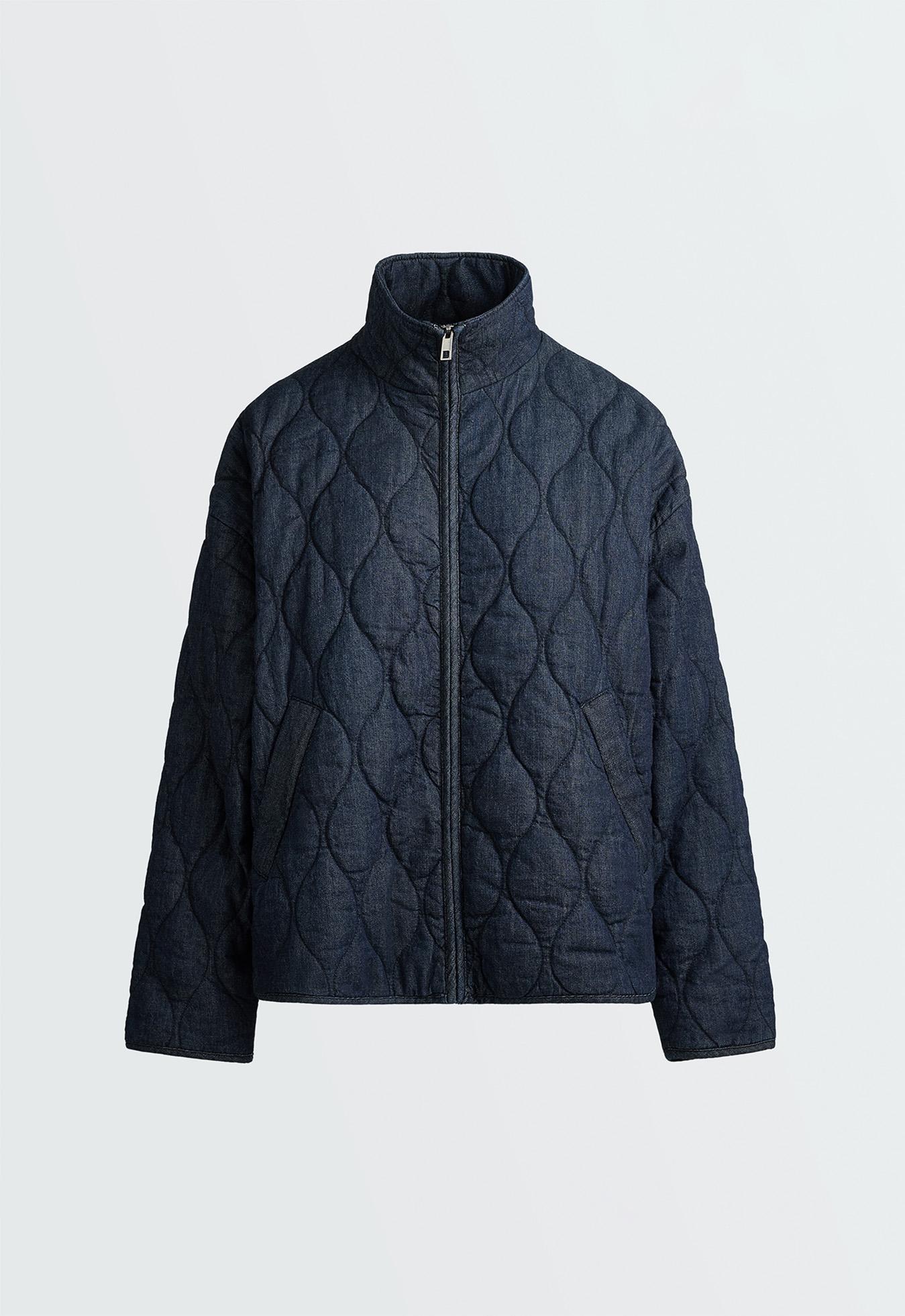 FELLEX® AEROGEL denim-effect boxy padded jacket — MID DENIM