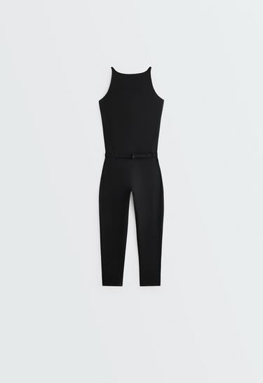 Comfortlux capri jumpsuit with belt — BLACK 6