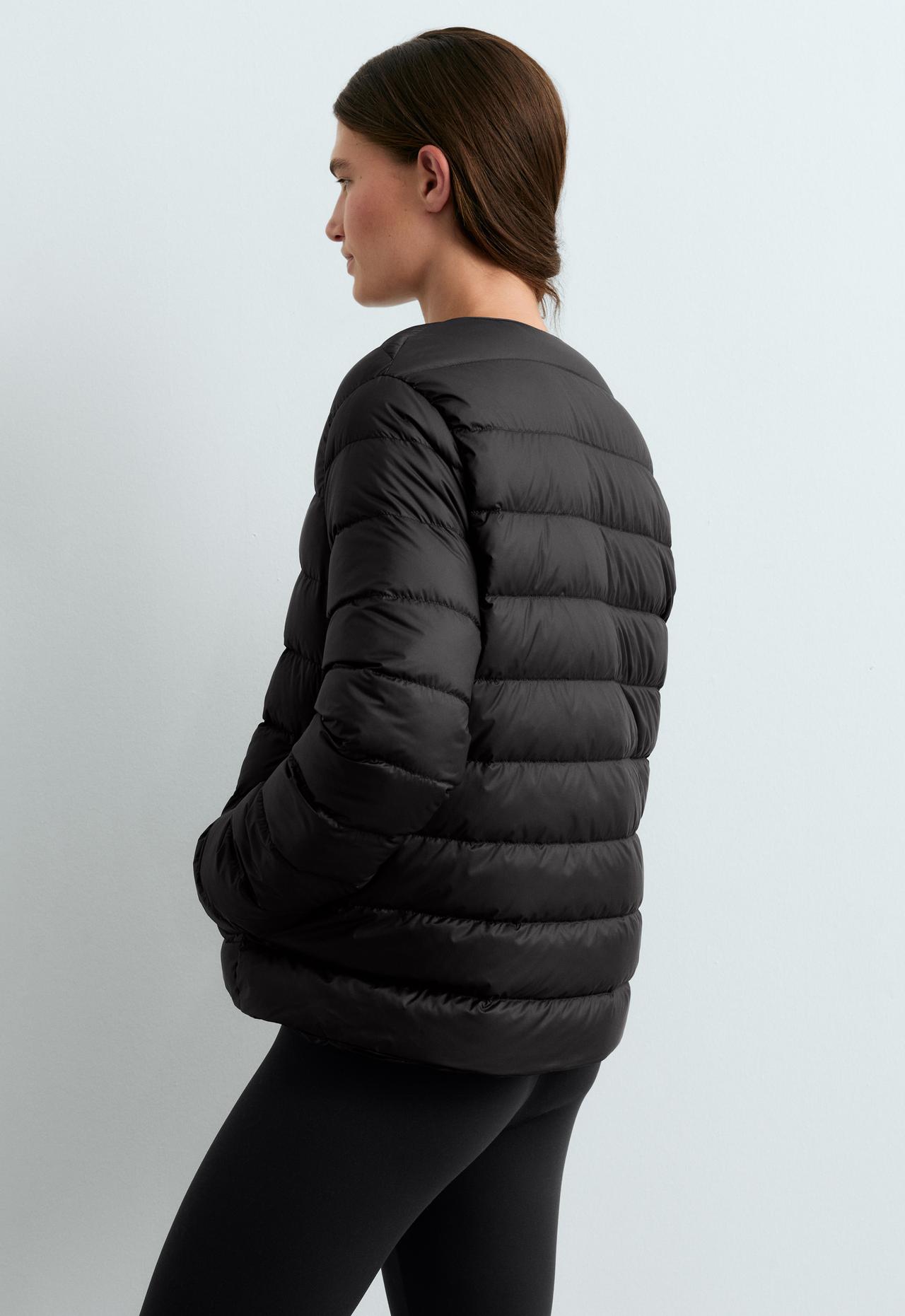 100% down padded packable jacket — BLACK
