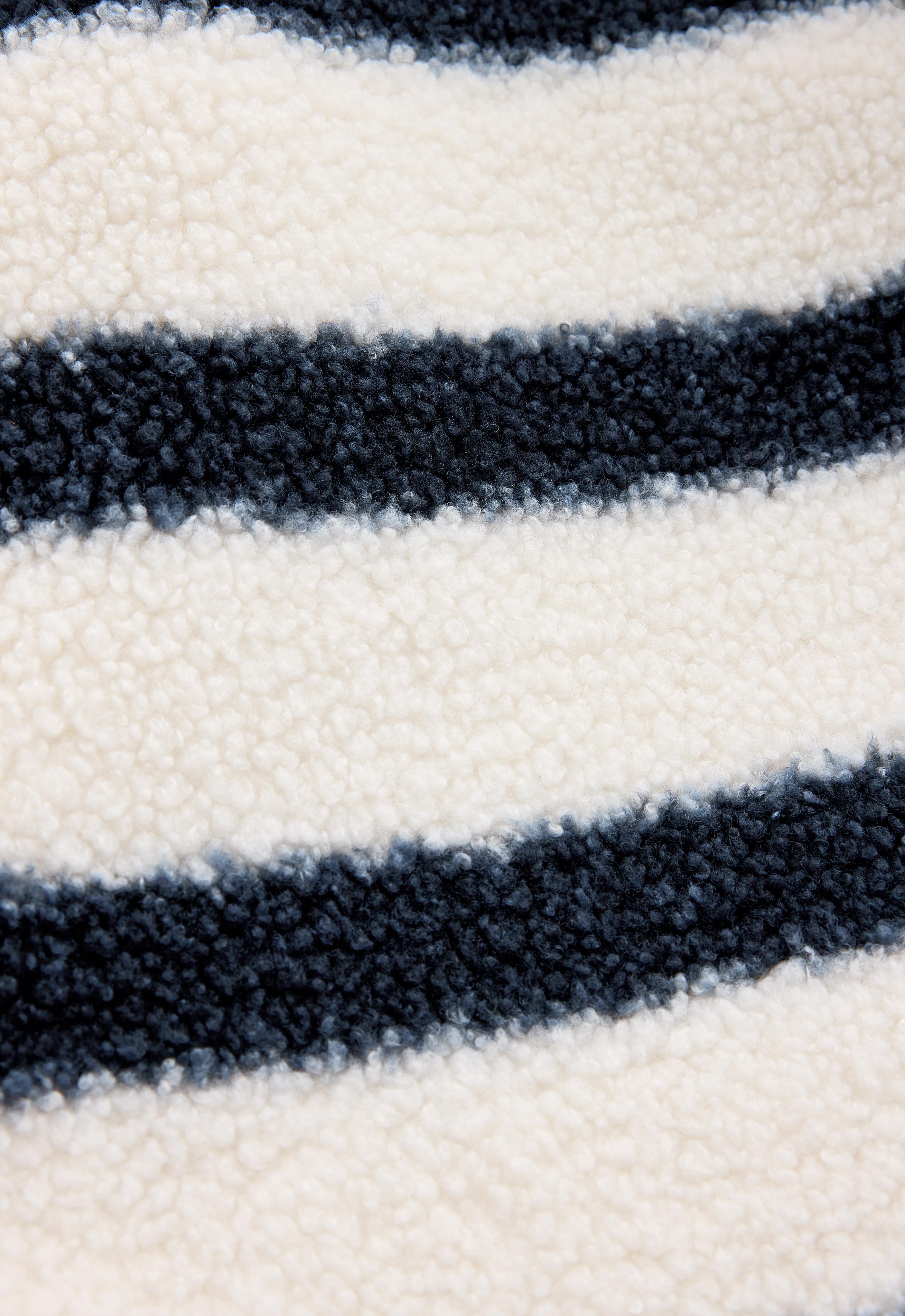 Striped faux-shearling jacket — NAVY BLUE