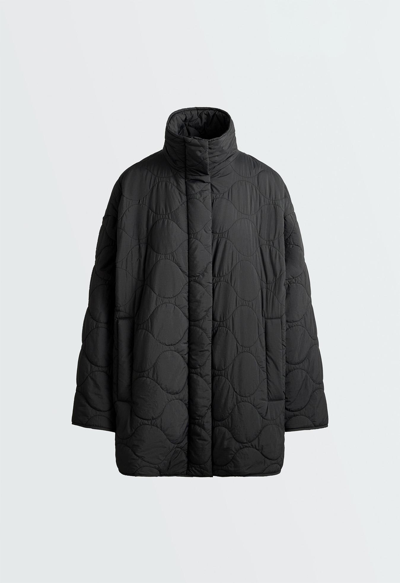 FELLEX® AEROGEL water-repellent padded midi jacket — BLACK