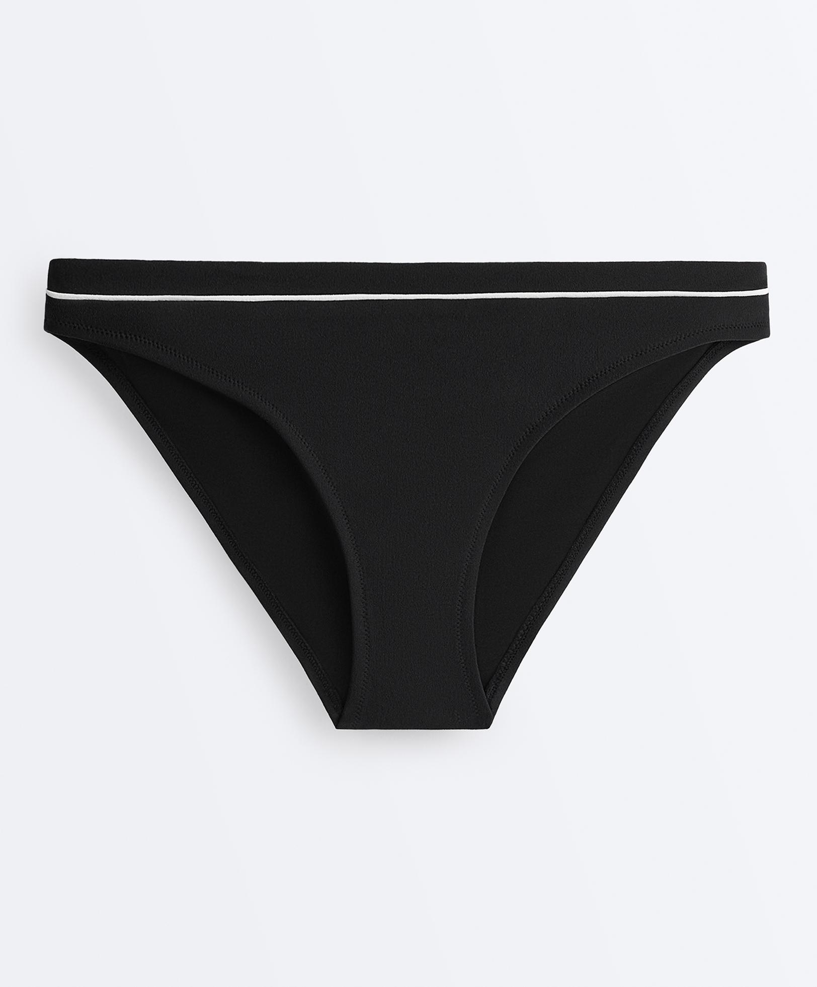 Classic bikini briefs with piping — BLACK
