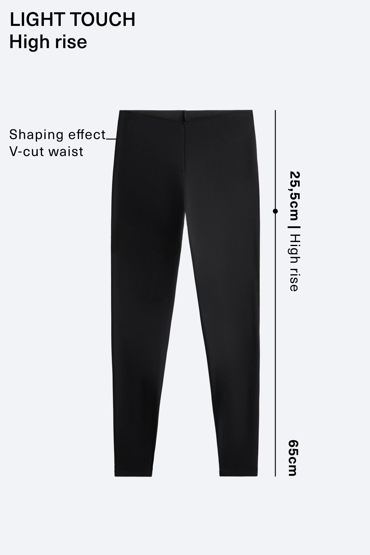 V-cut Light Touch 65cm high-rise ankle-length leggings — BLACK