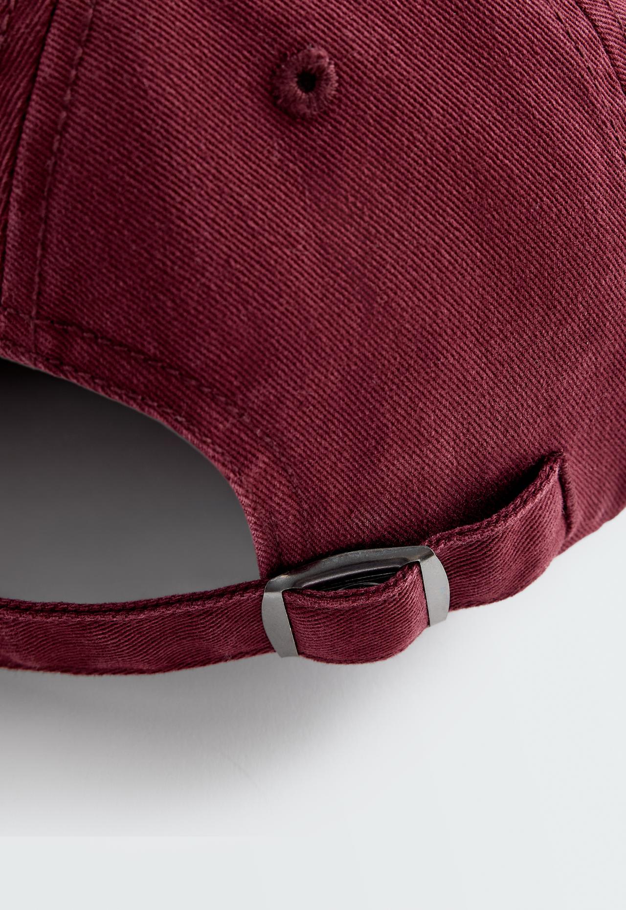 Washed-effect 100% cotton cap — BURGUNDY