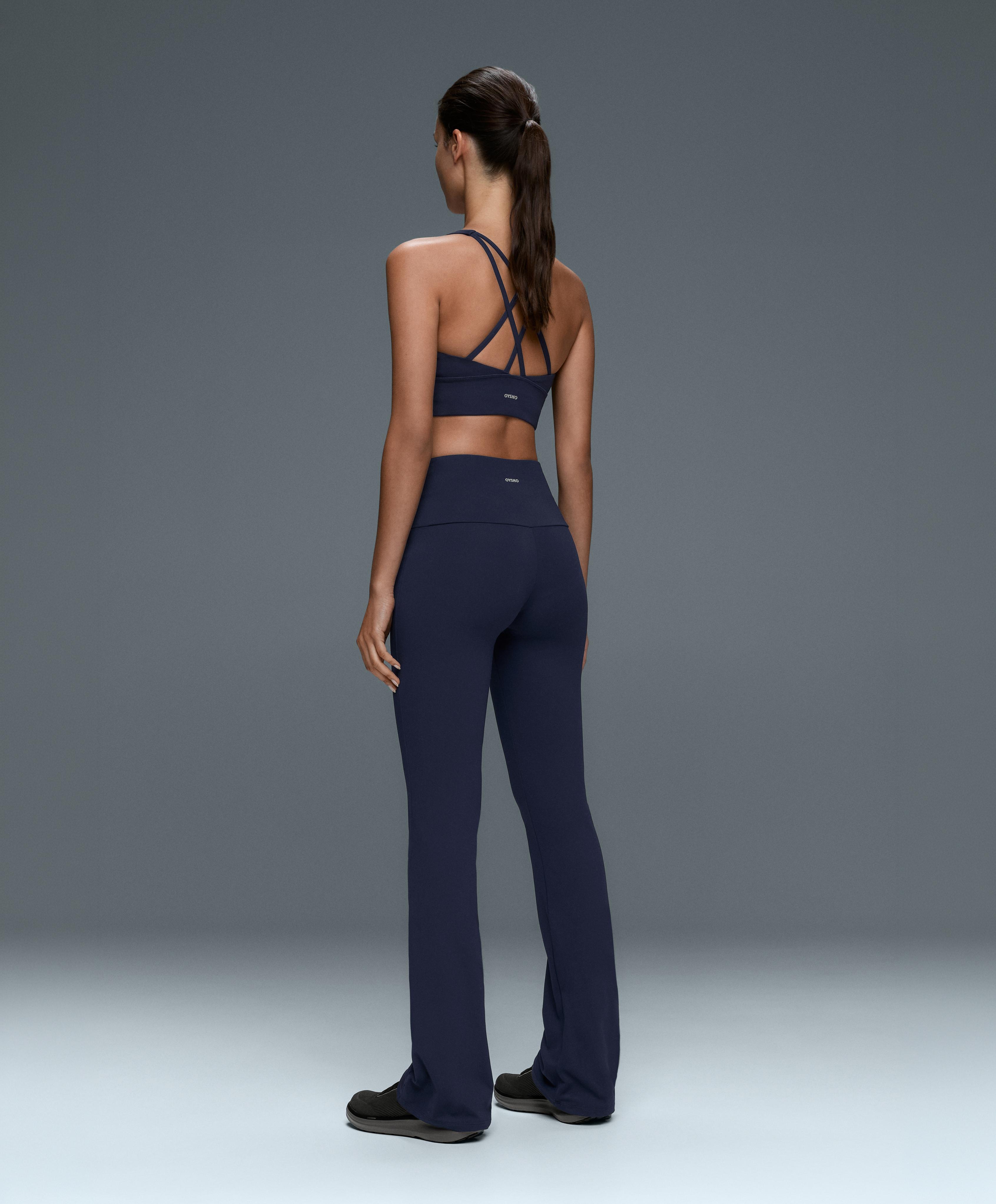 High-rise Comfortlux flare trousers — NAVY BLUE