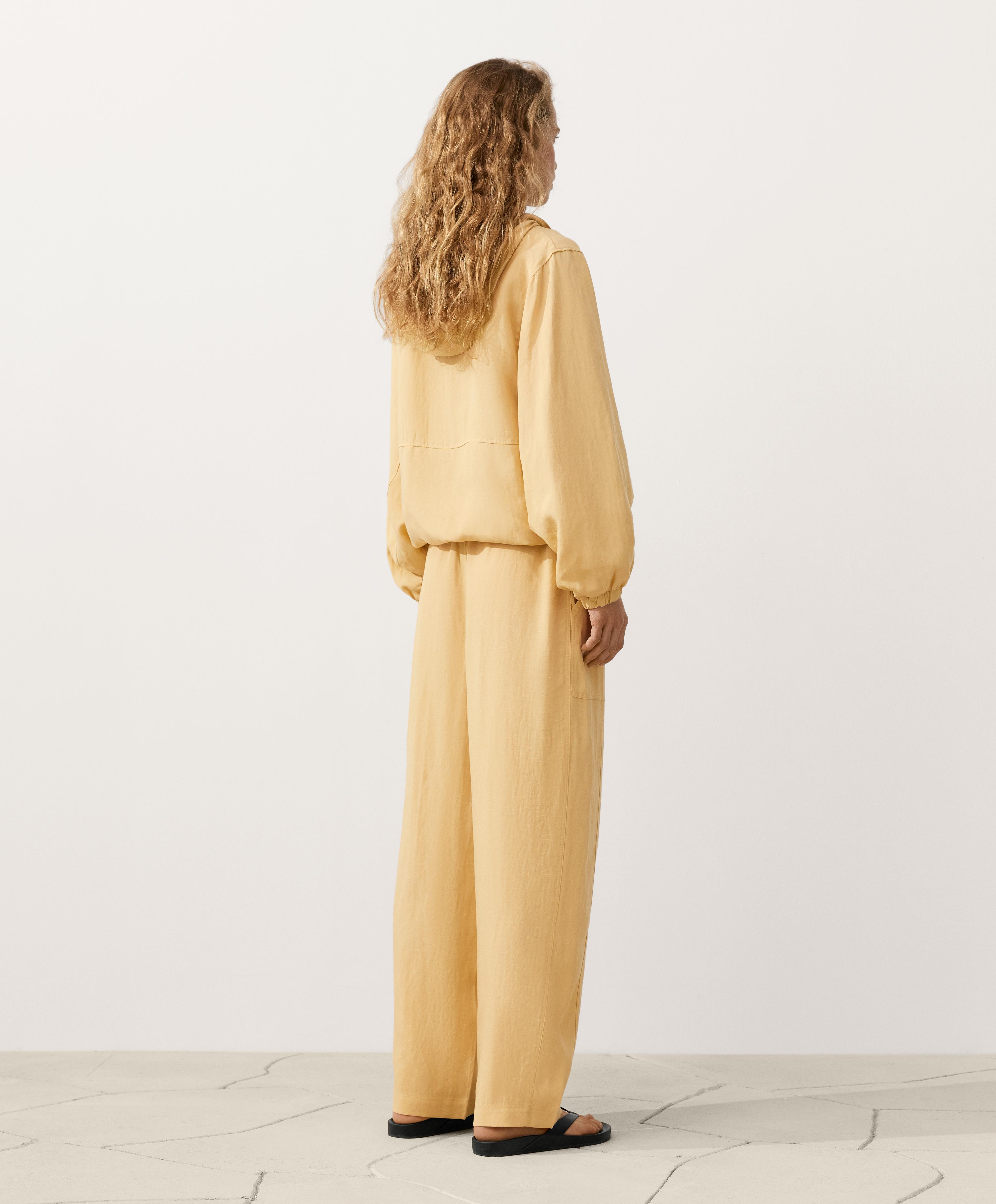 Lyocell blend and 24% linen straight trousers — MID-YELLOW