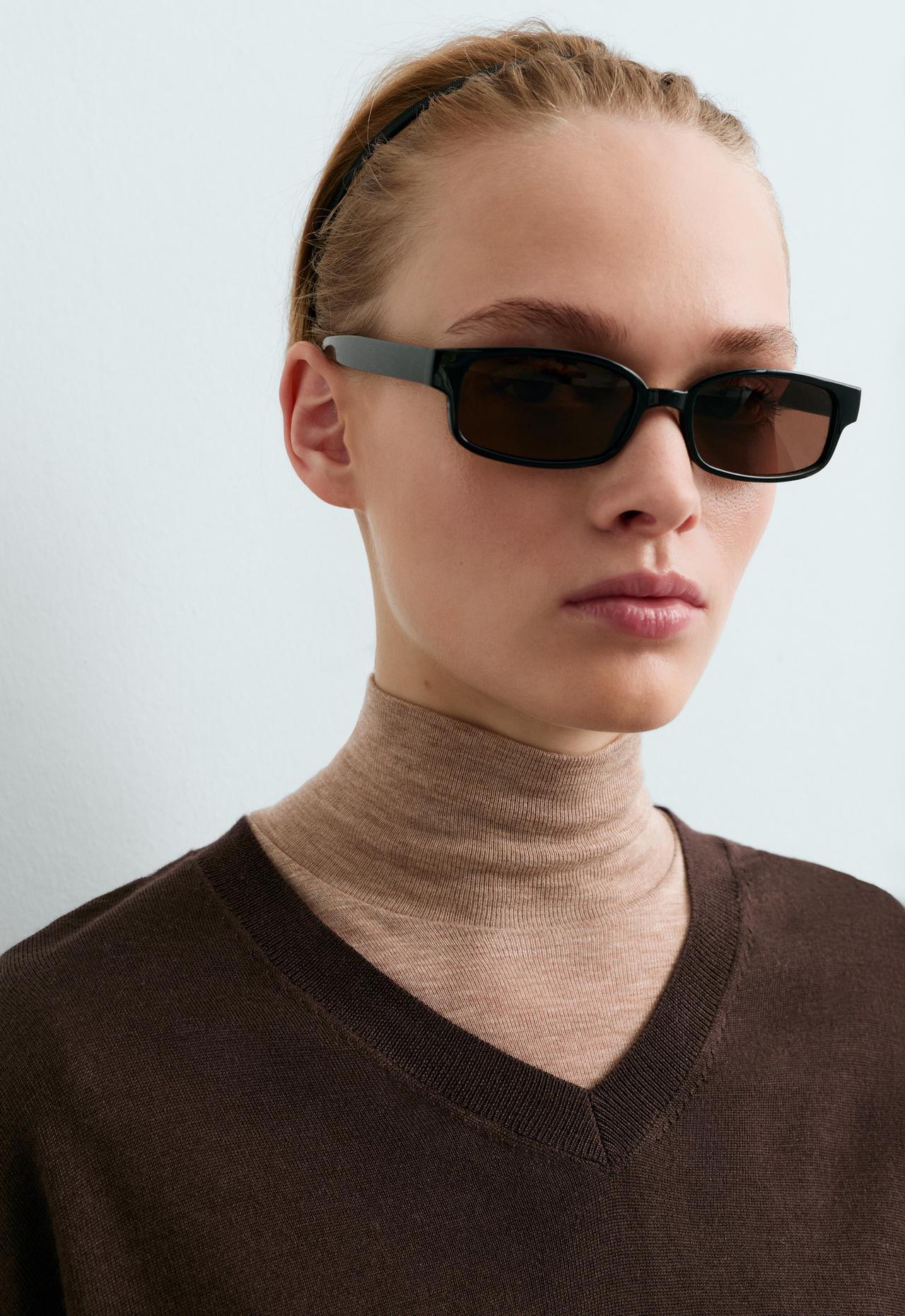 100% Merino wool knit jumper — DARK REDDISH‑BROWN